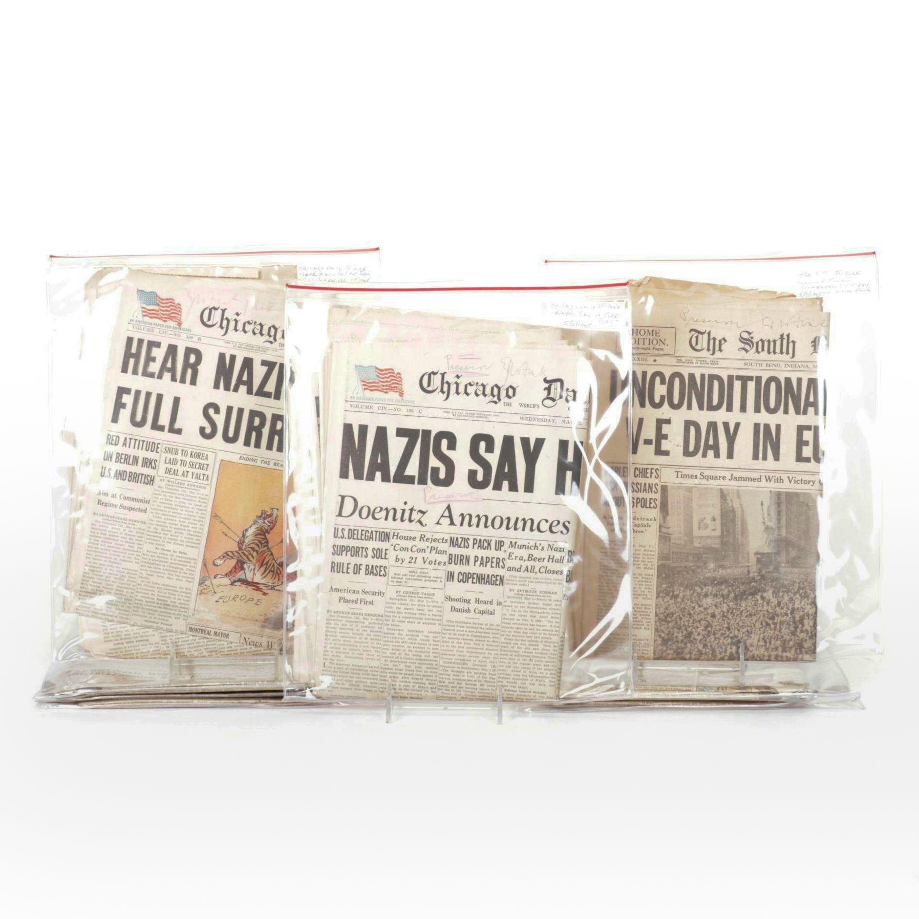 "Chicago Daily Tribune" WWII Germany's Defeat & Other Newspaper Collections