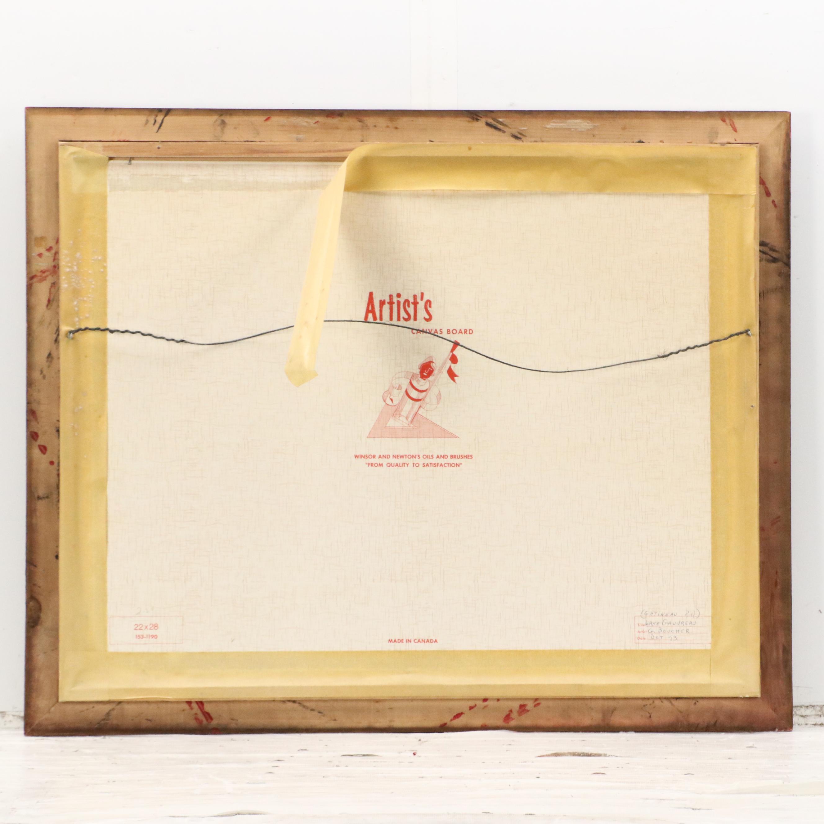 G. Boucher Landscape Oil Painting "Lake Gauvreau," 1973