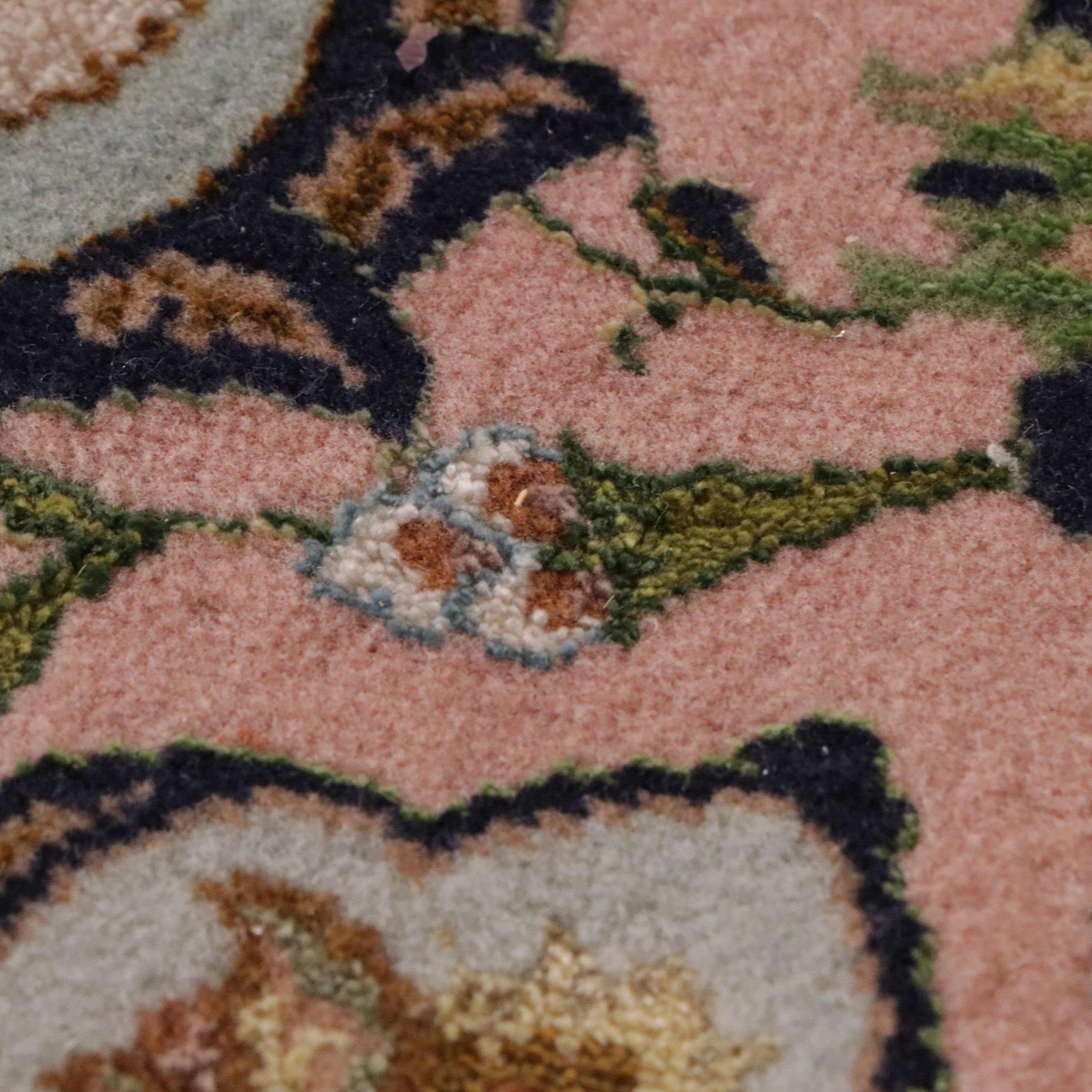 13'4 Round Hand-Knotted Persian Qom Silk Blend Area Rug