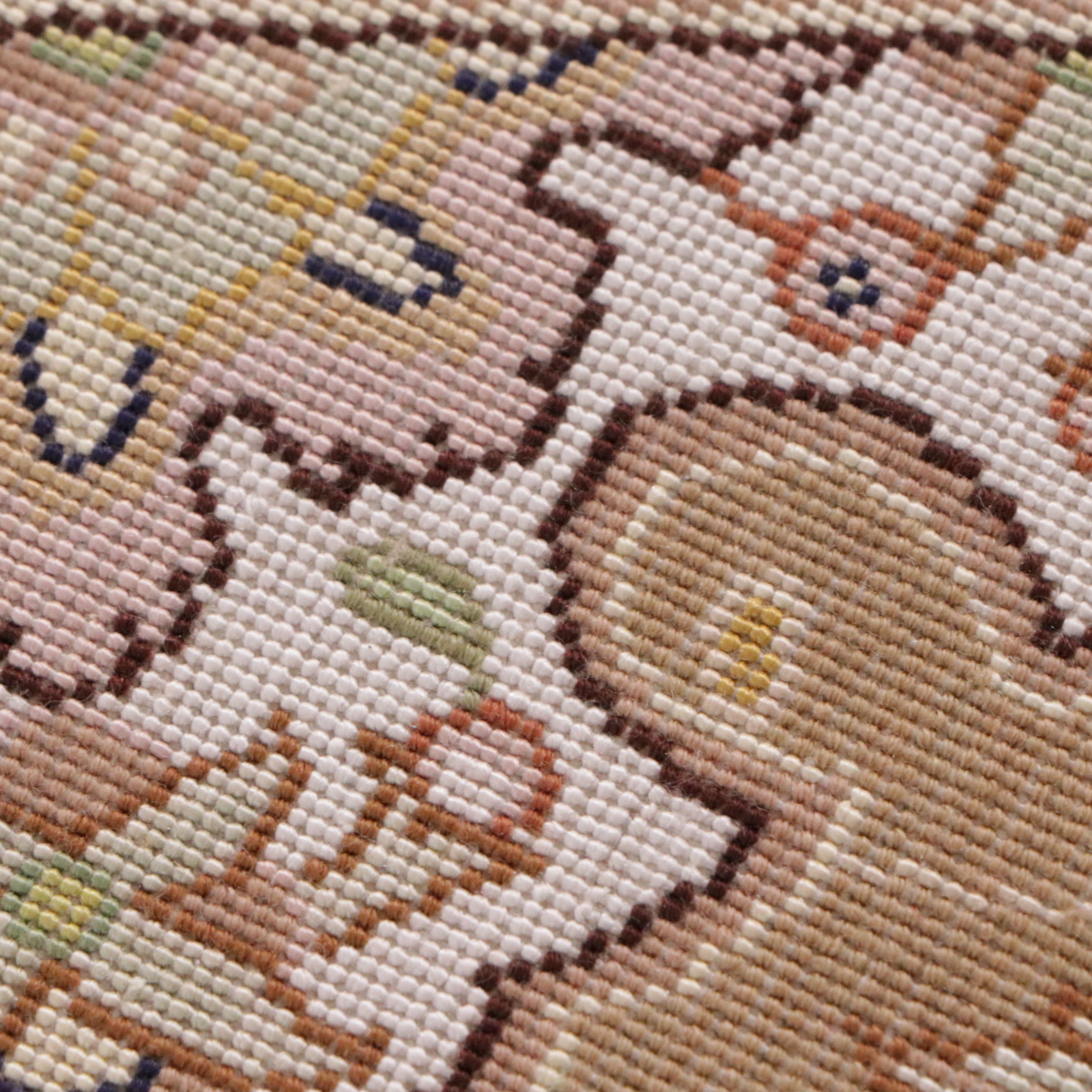 13'4 Round Hand-Knotted Persian Qom Silk Blend Area Rug