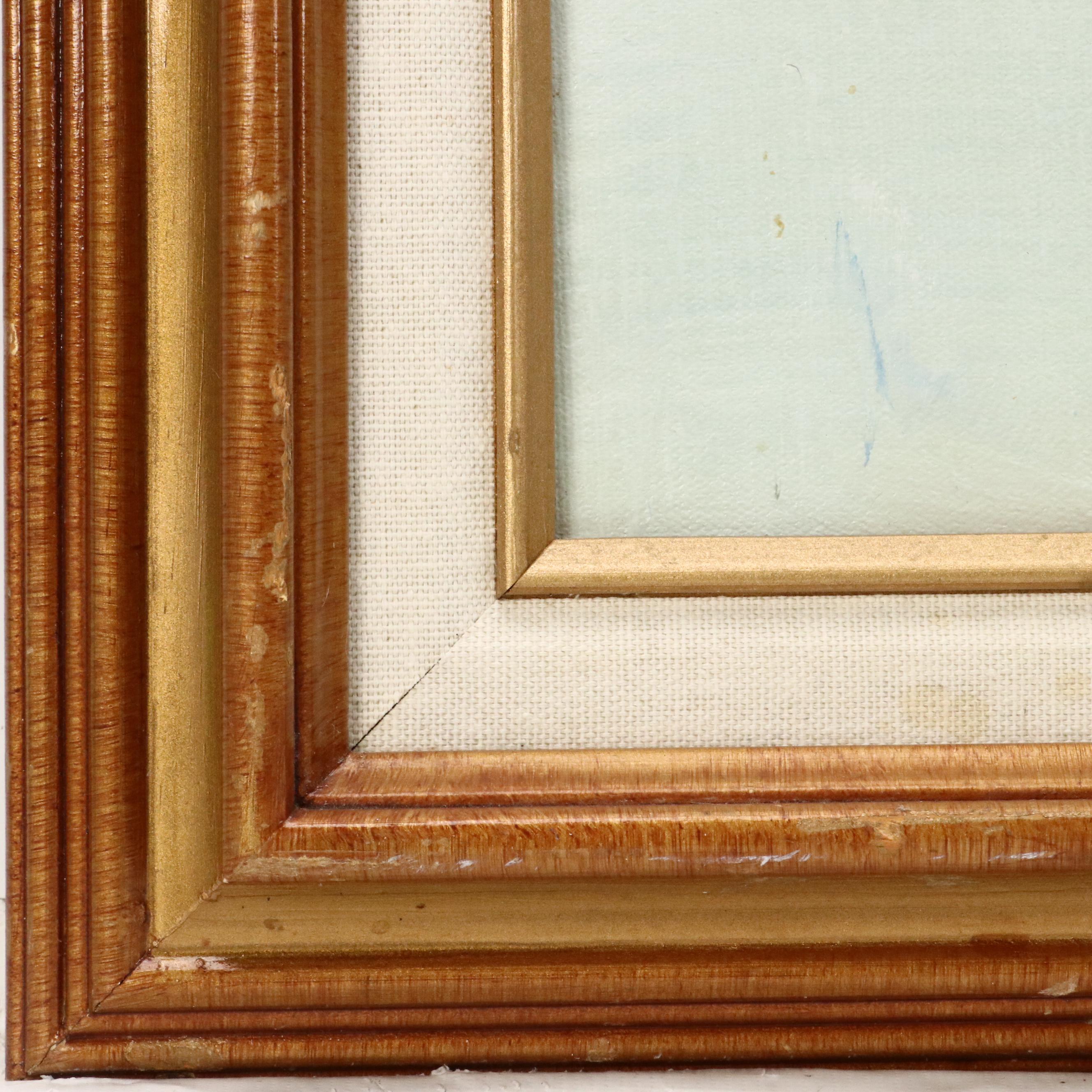 Large Oil Painting of Oceanic Landscape, Late 20th Century