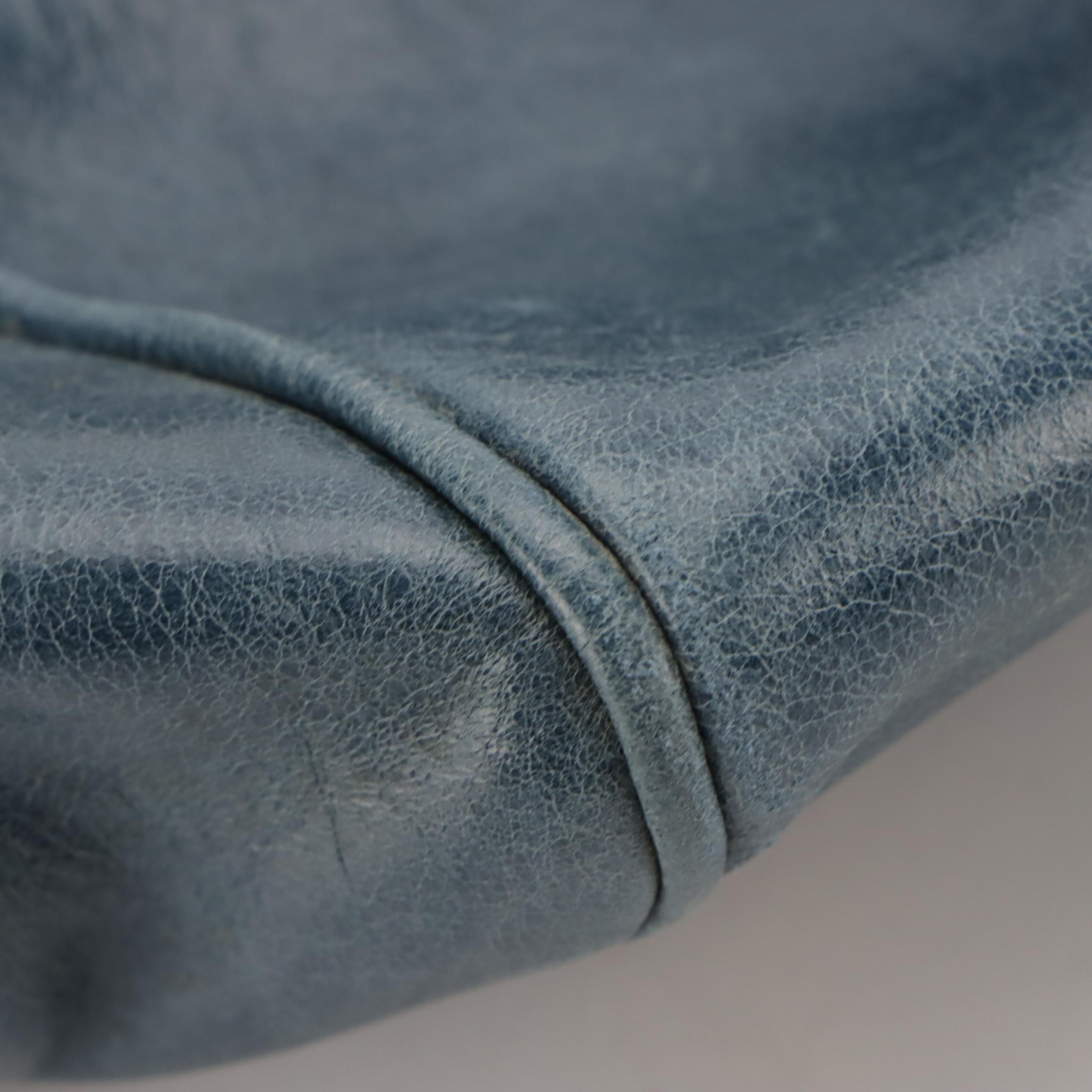 Prada Two-Way Satchel in Blue Vitello Shine Calfskin Leather