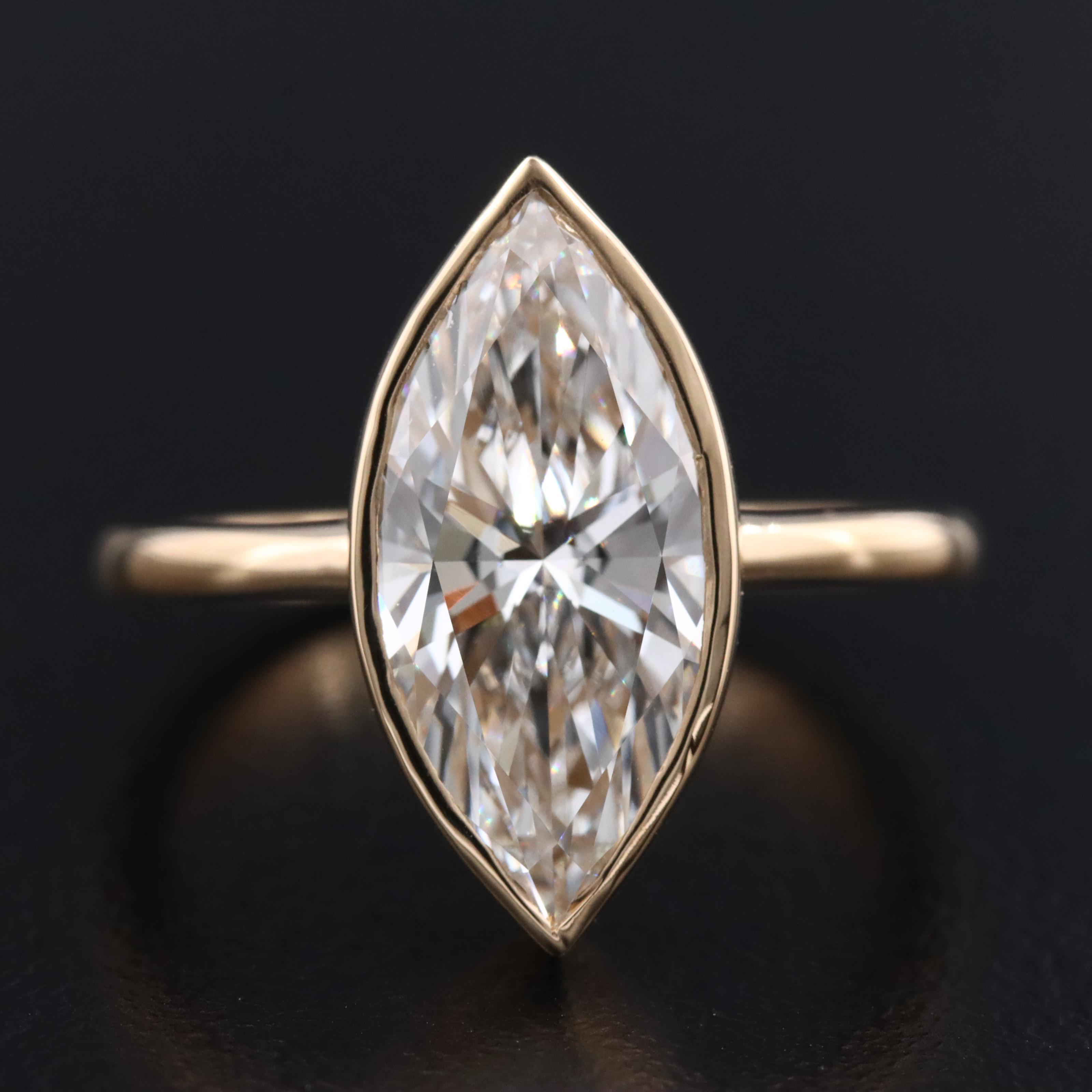 18K 3.03 CT Lab Grown Diamond Solitaire Ring with IGI Report