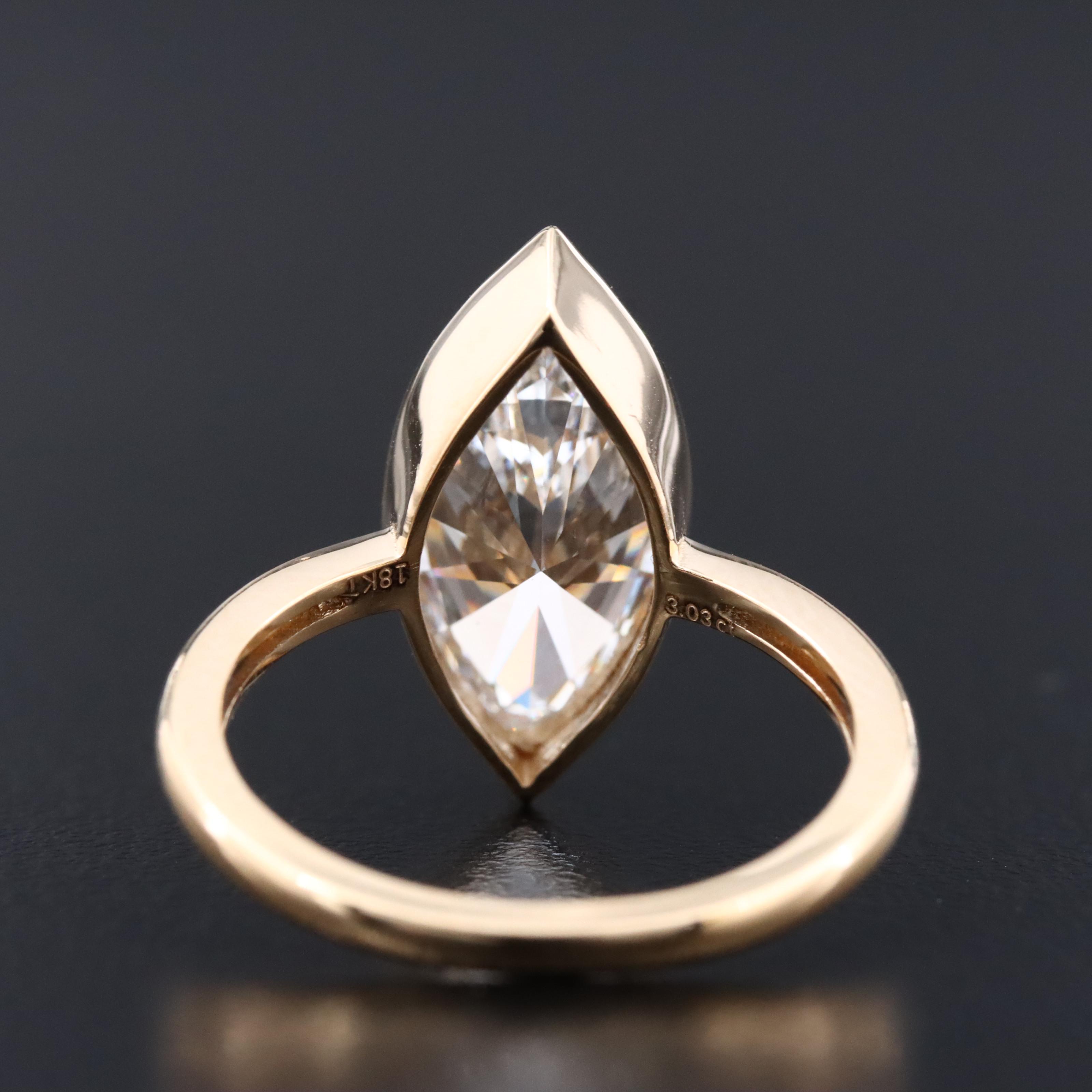 18K 3.03 CT Lab Grown Diamond Solitaire Ring with IGI Report