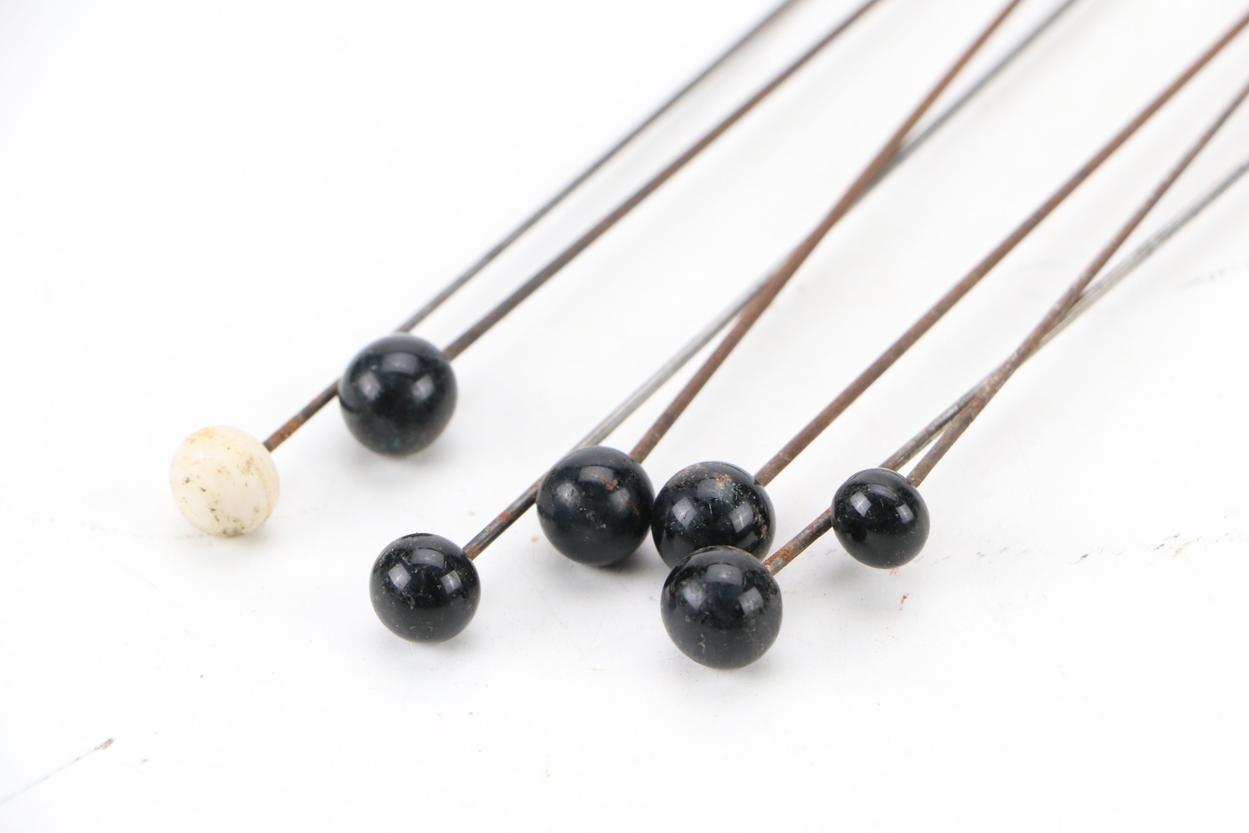 Beadwork, Glass, Cannetille and Filigree Metal Hatpins, Early 20th Century