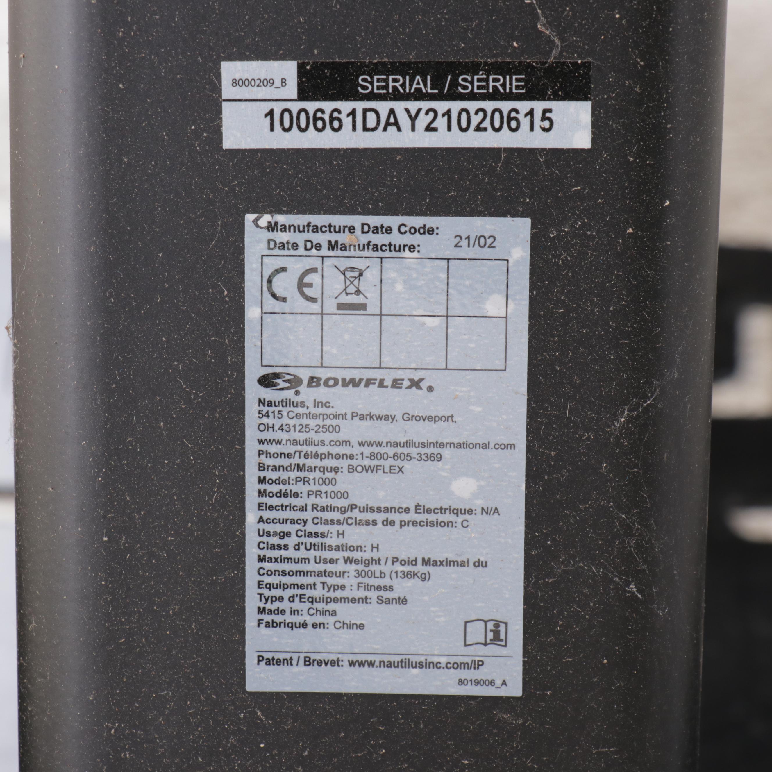 Bowflex PR1000 Home Gym, Multi-Station Power Rod Resistance System, Model PR1000