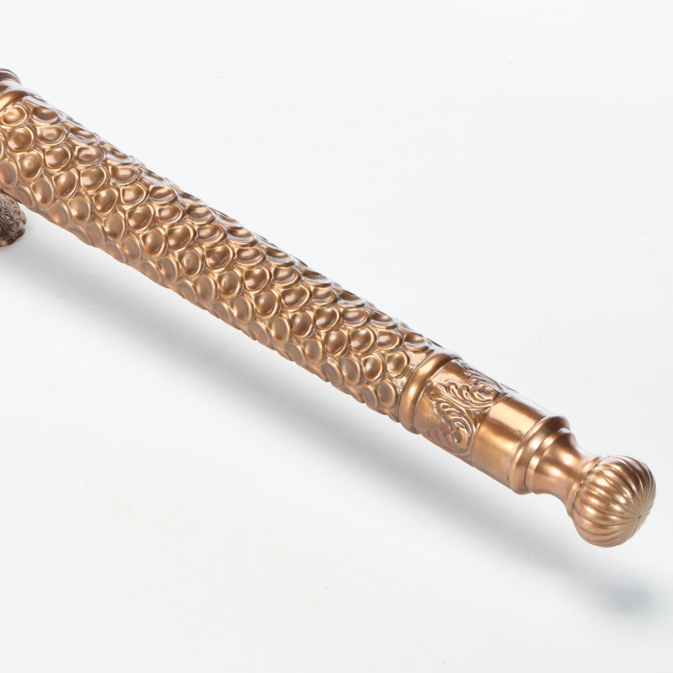 Lion's Head Brass Repoussé Door Handle