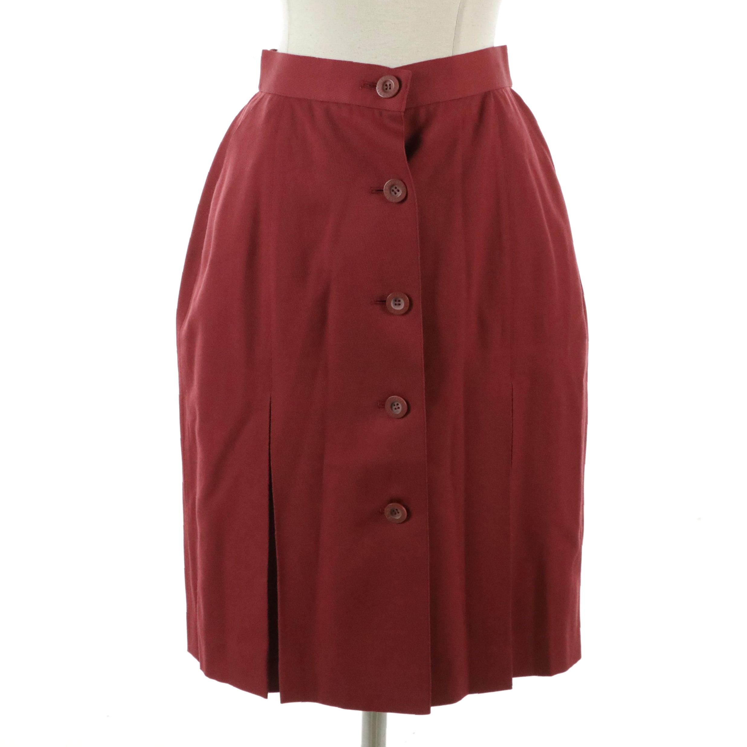 Christian Dior Sports Inverted Pleat Skirt in Wool Serge