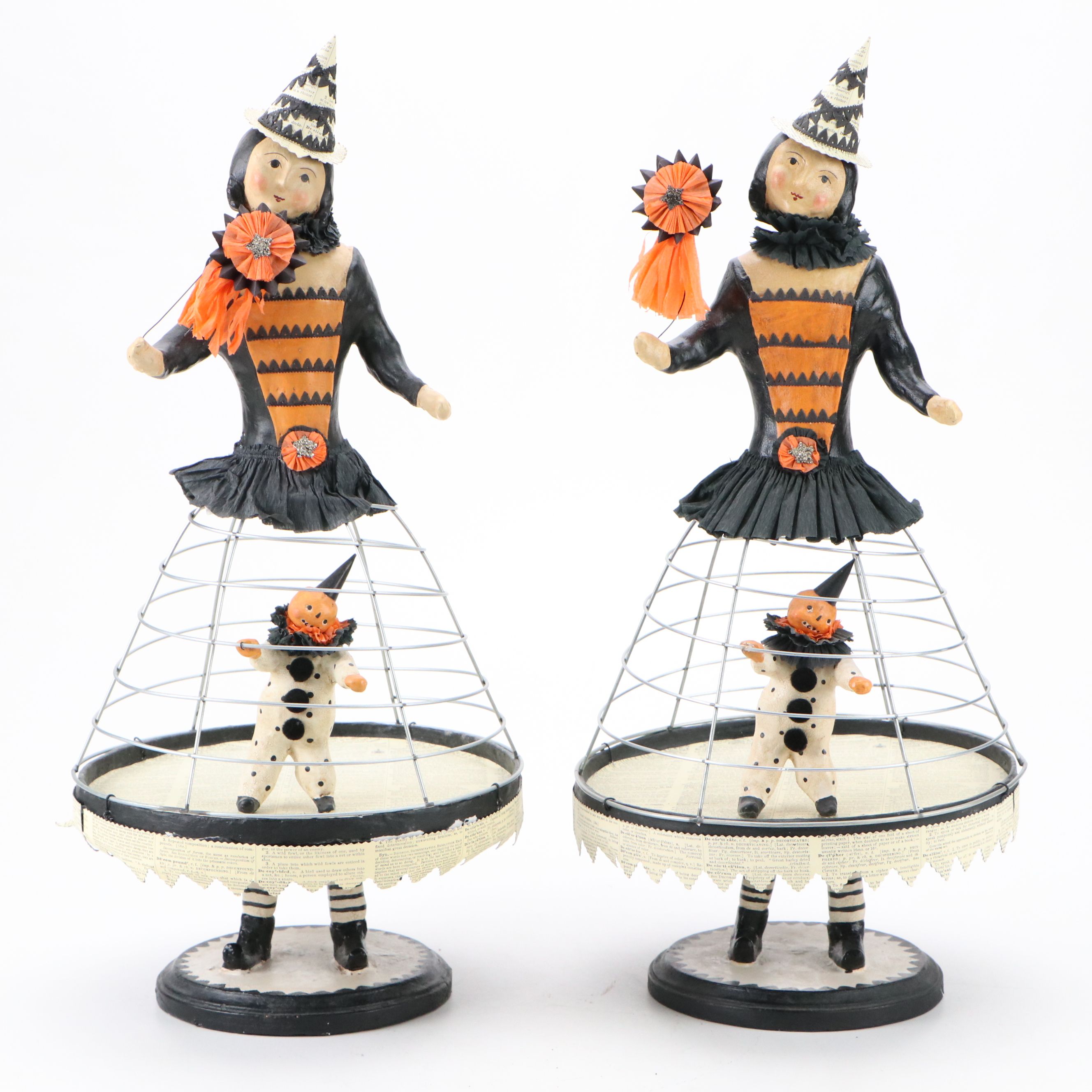 Halloween Doll Topiaries with Owl Candle Jar, Raven Figurine and More