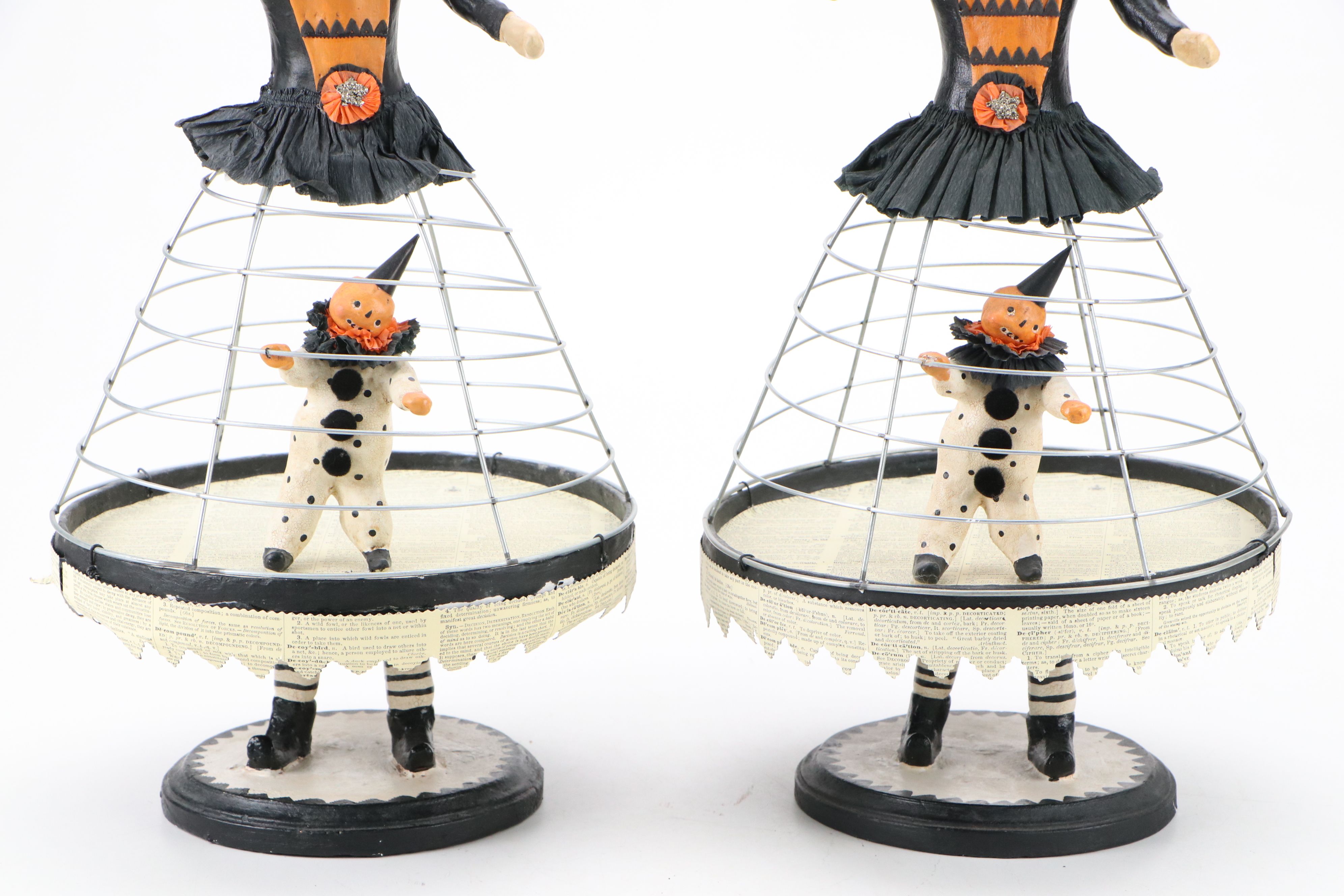 Halloween Doll Topiaries with Owl Candle Jar, Raven Figurine and More