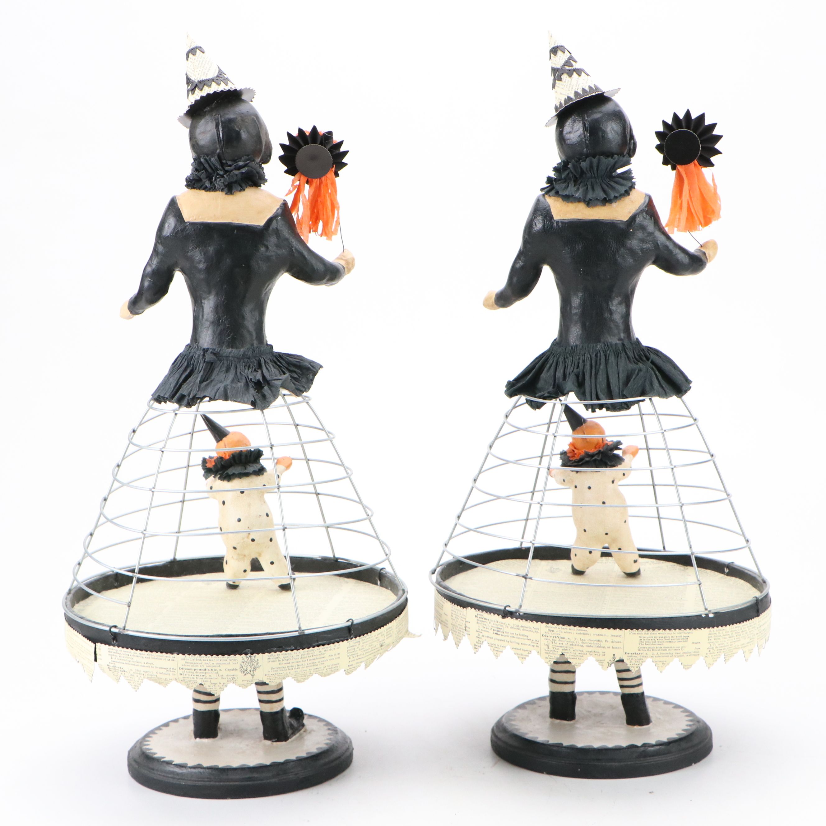 Halloween Doll Topiaries with Owl Candle Jar, Raven Figurine and More