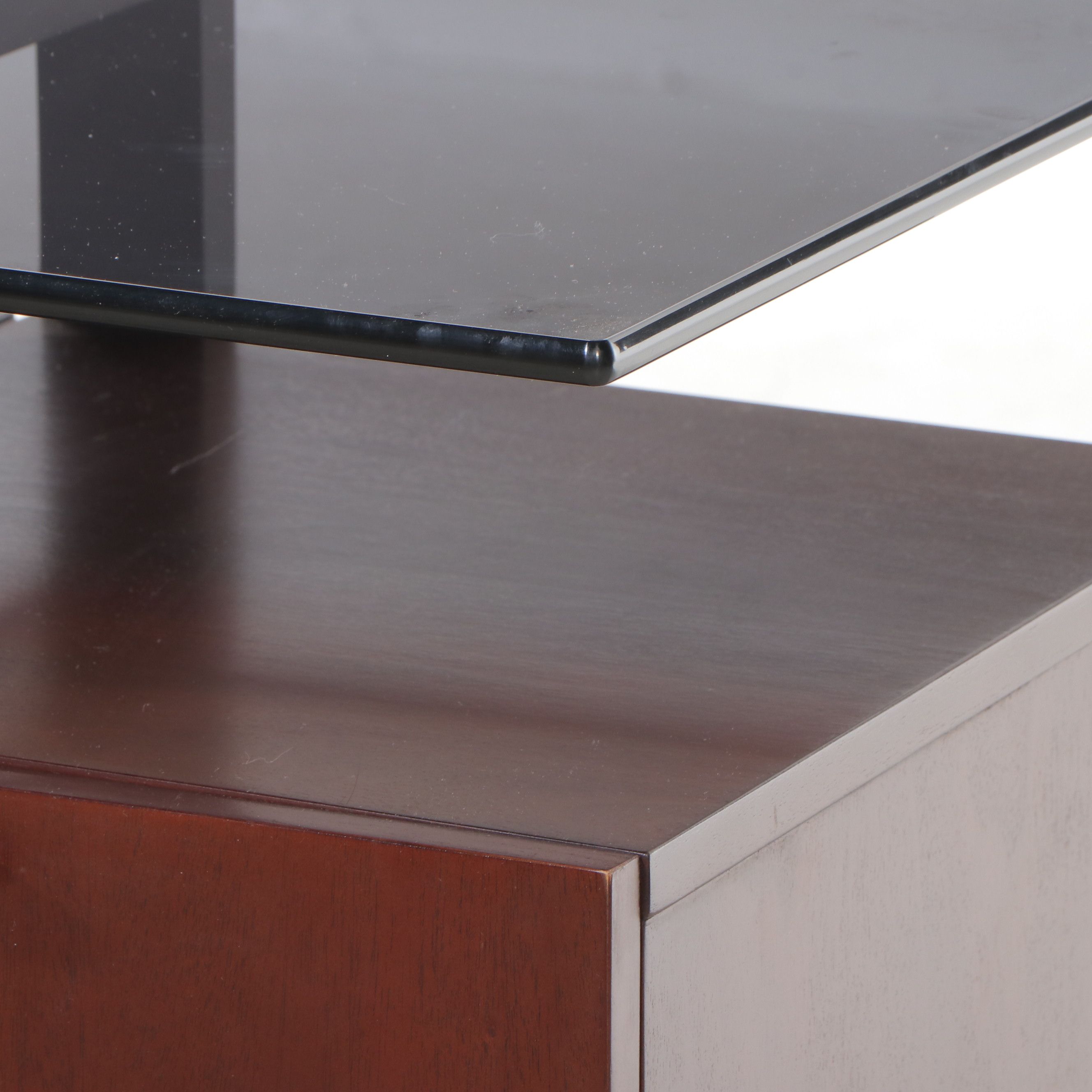 Casana Glass Top Console Cabinet