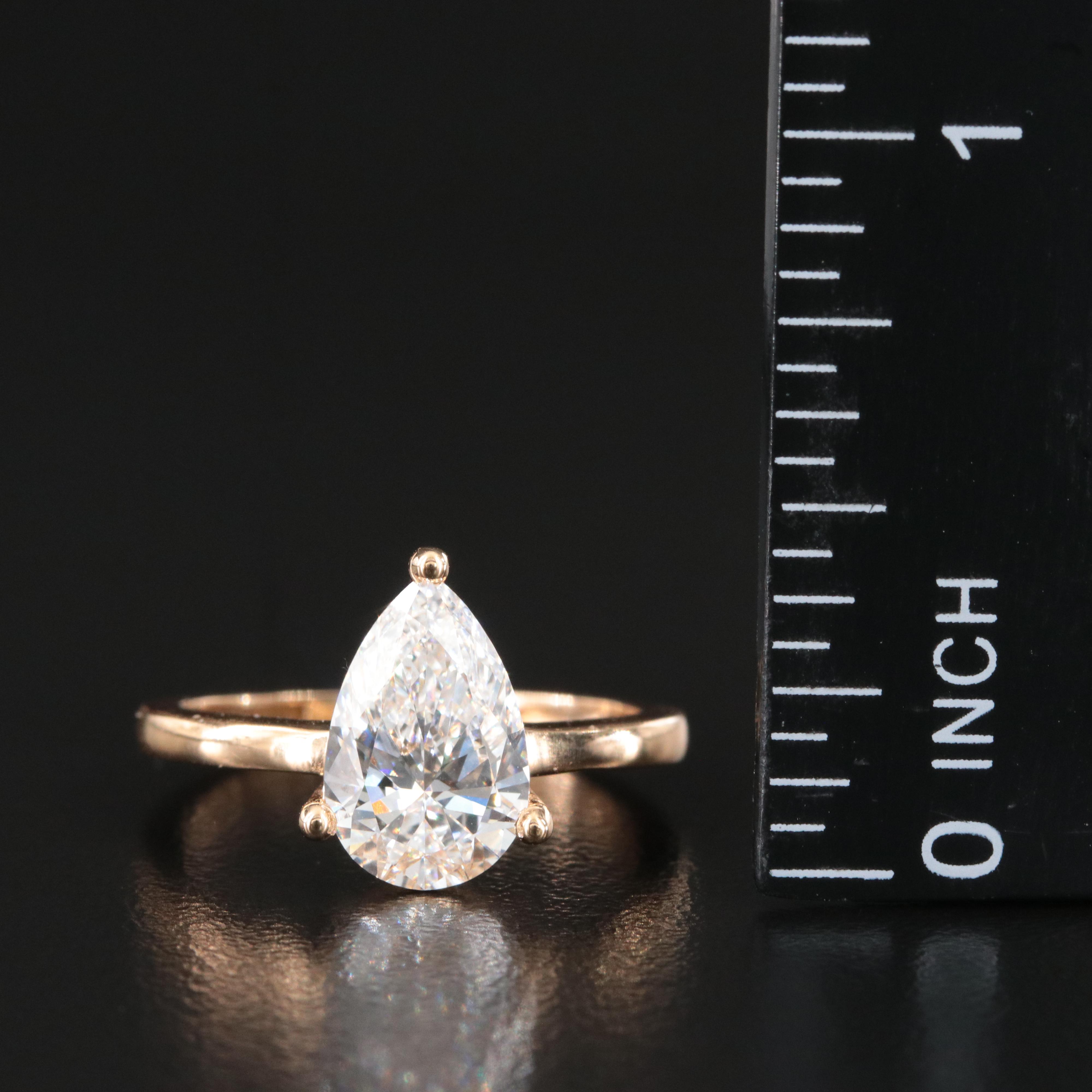 18K 1.96 CT Lab Grown Diamond Solitaire Ring with IGI Report