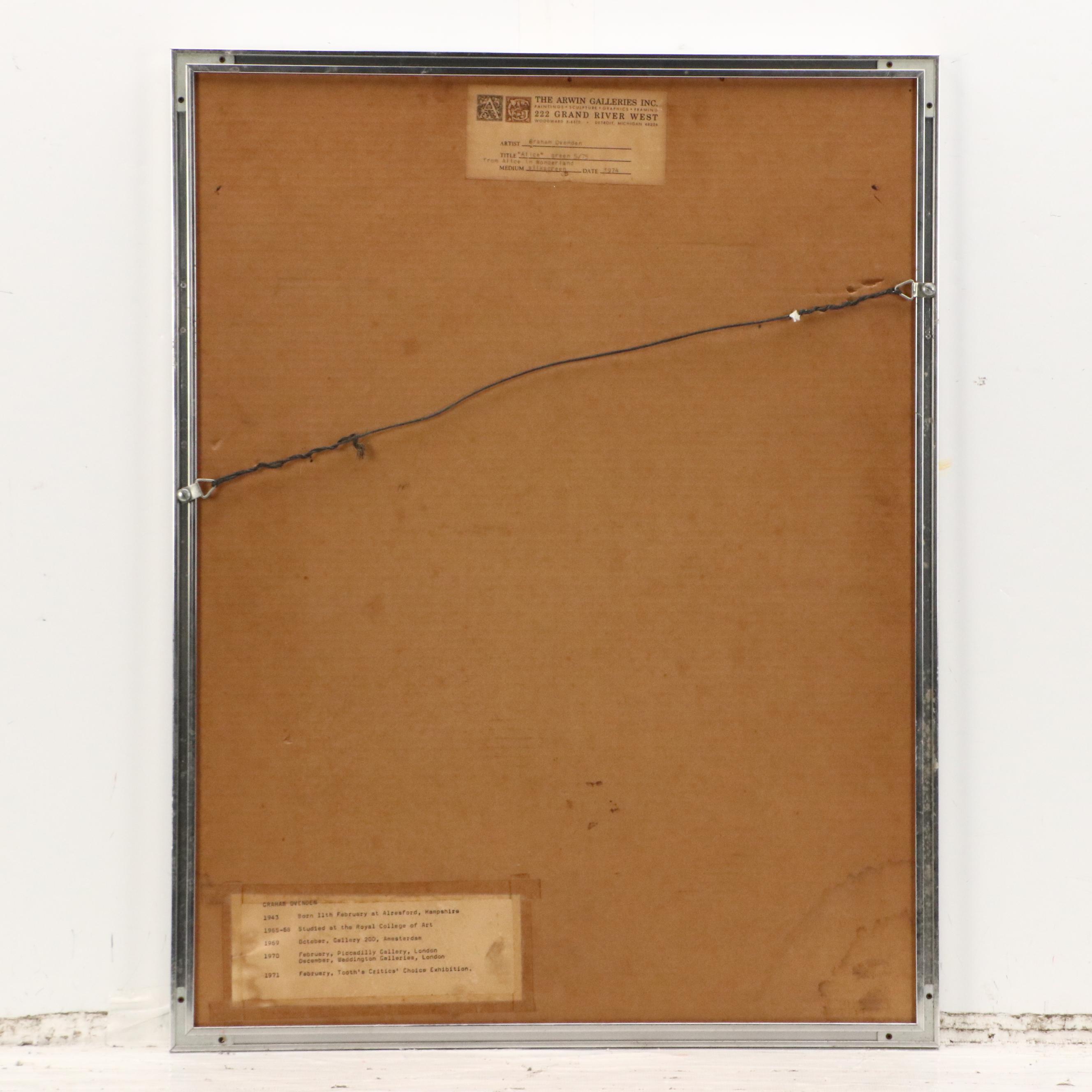 Graham Ovenden Duotone Silkscreen "Alice," 1974