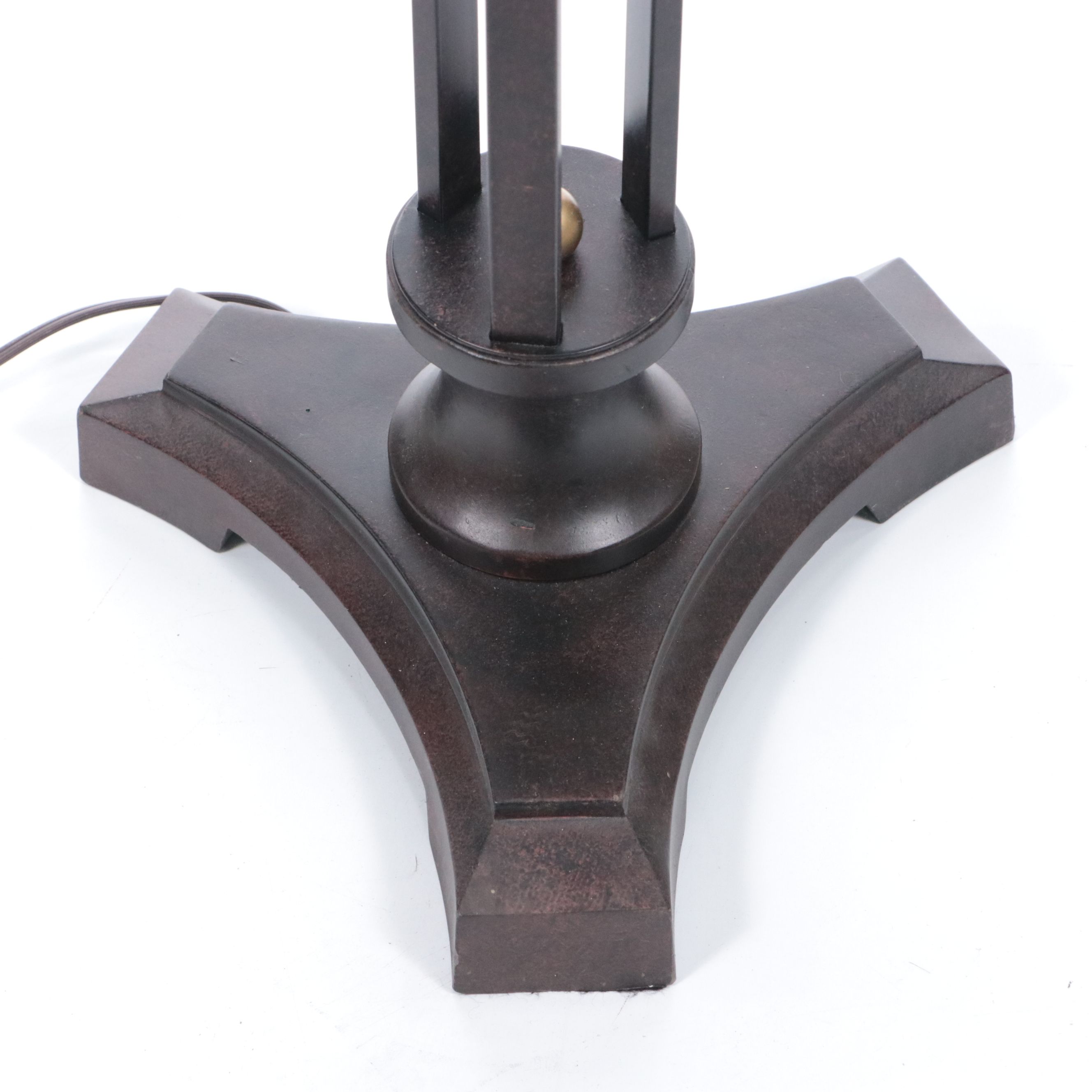 Neoclassical Style Scrollwork Metal Floor Lamp with Cotton Shade