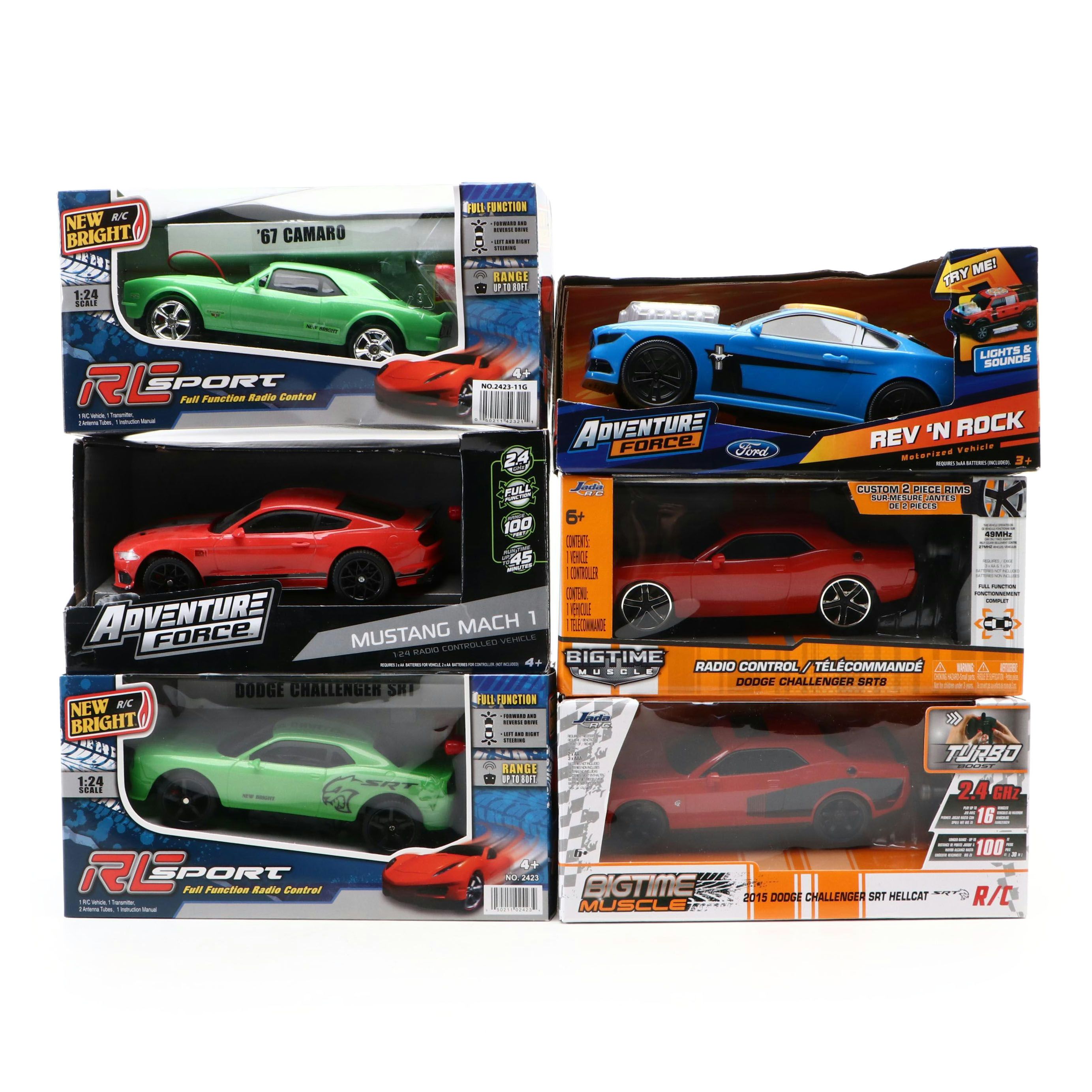 Jada R/C Dodge Challenger SRT8,  New Bright '67 Camaro, Mustang Mach 1, More