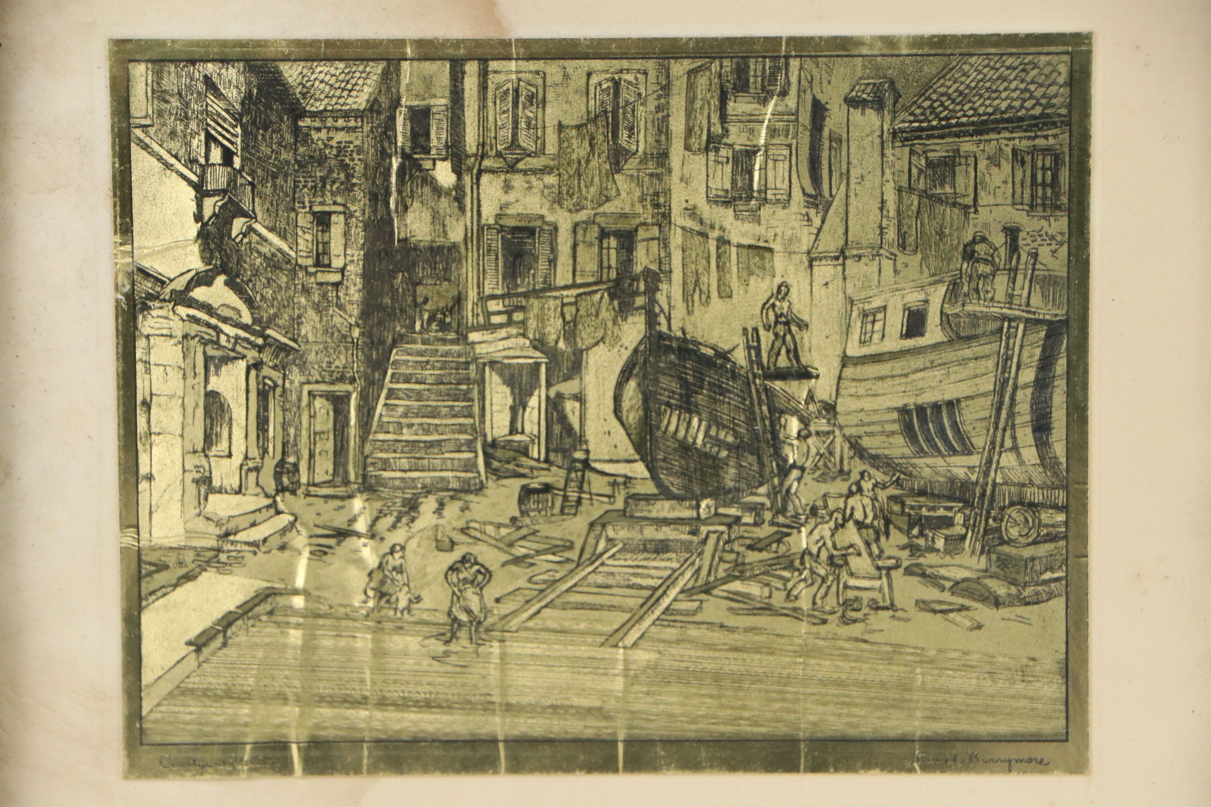 Foil Etchings After Lionel Barrymore & Durfset Prints After Gordon Macfie