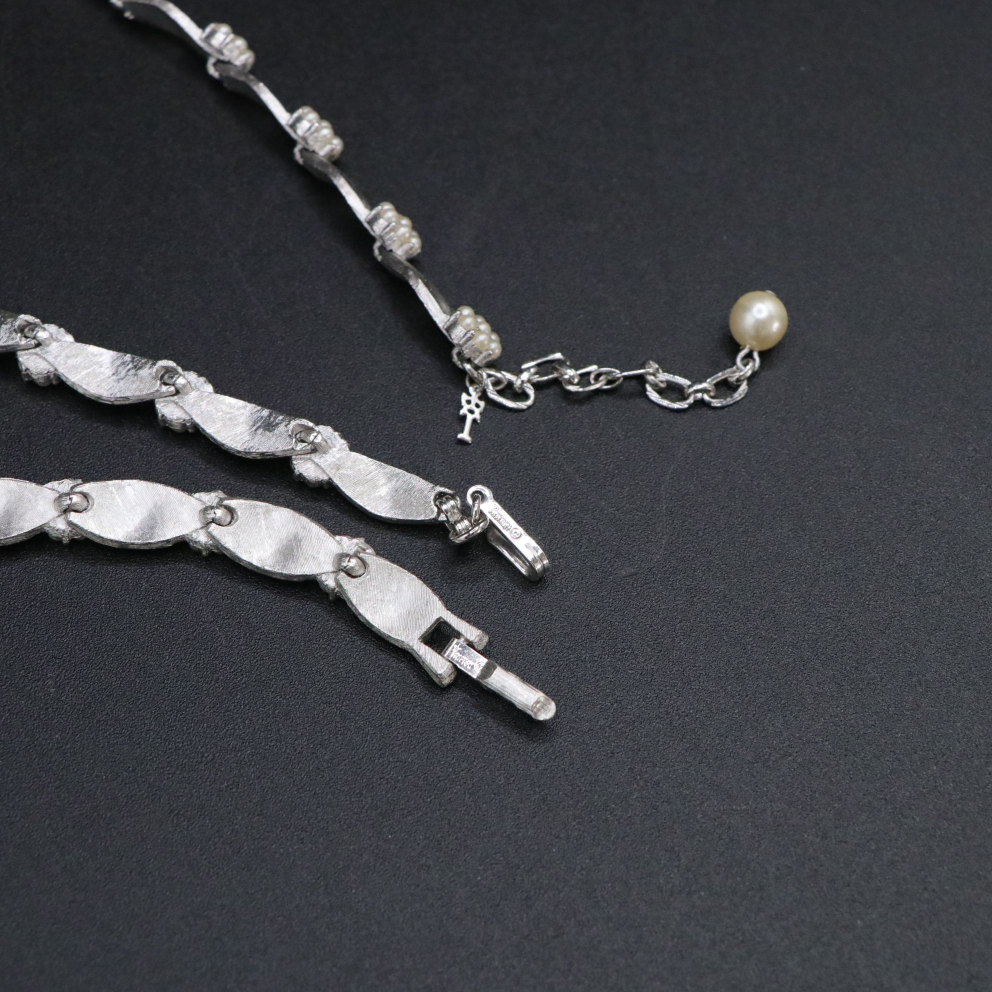 Taxco 1940s Sterling Silver Bracelet Featured With Other Costume Jewelry