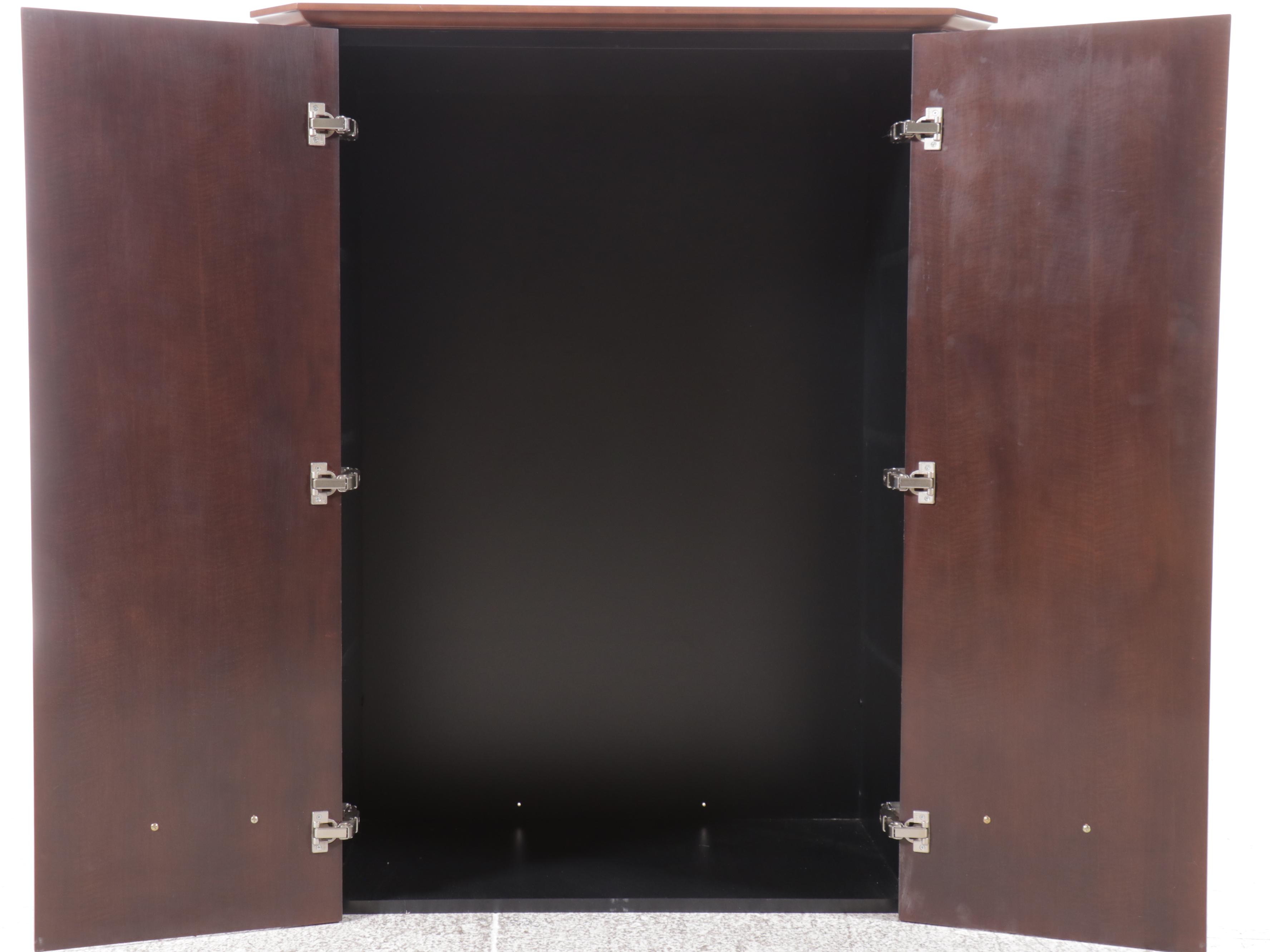 Contemporary Style Two-Section Armoire in Walnut Finish