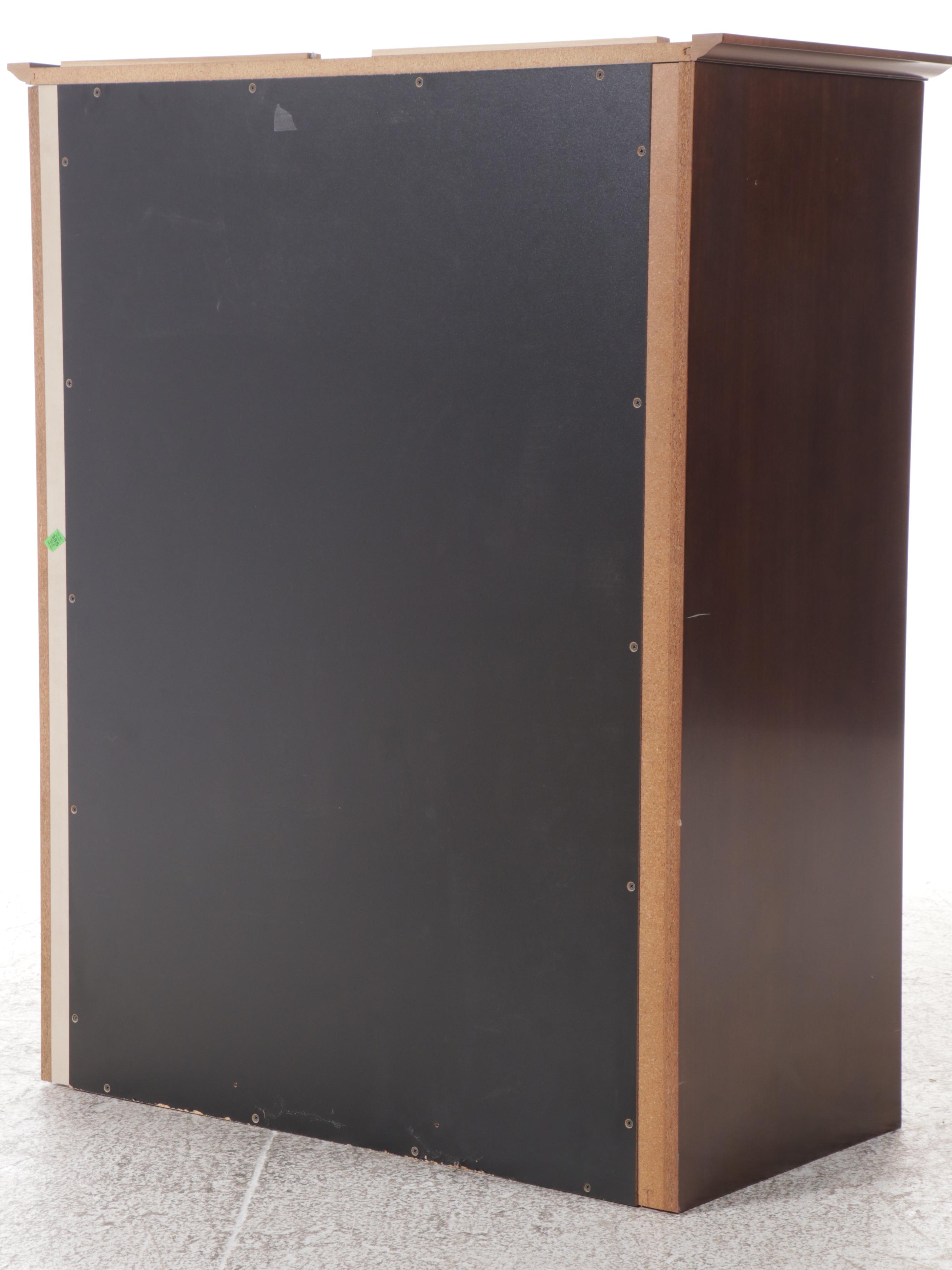 Contemporary Style Two-Section Armoire in Walnut Finish