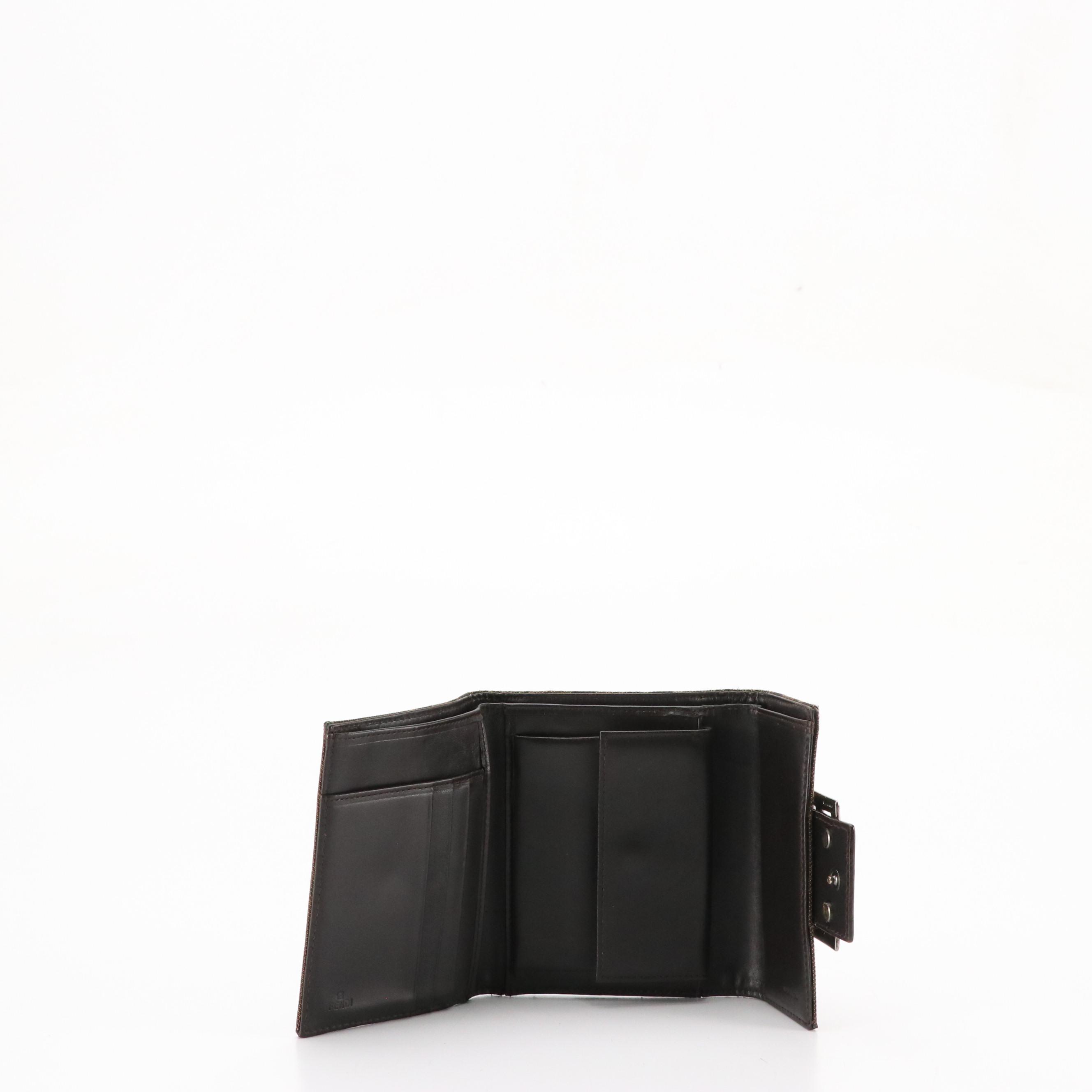 Fendi Compact Wallet 8M0023 in Zucca Canvas and Leather