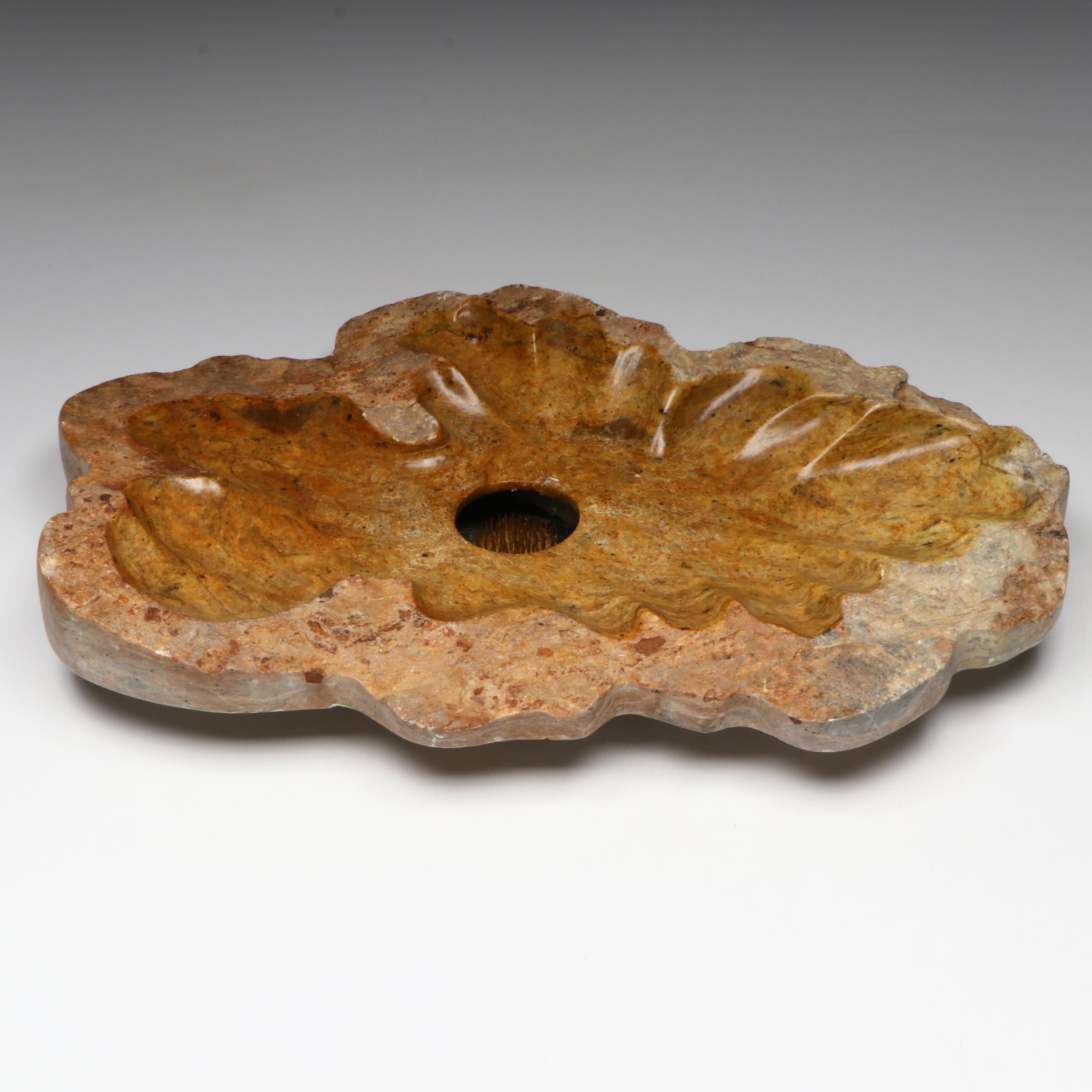 Hand-Carved and Sealed Stone Ikebana Vase