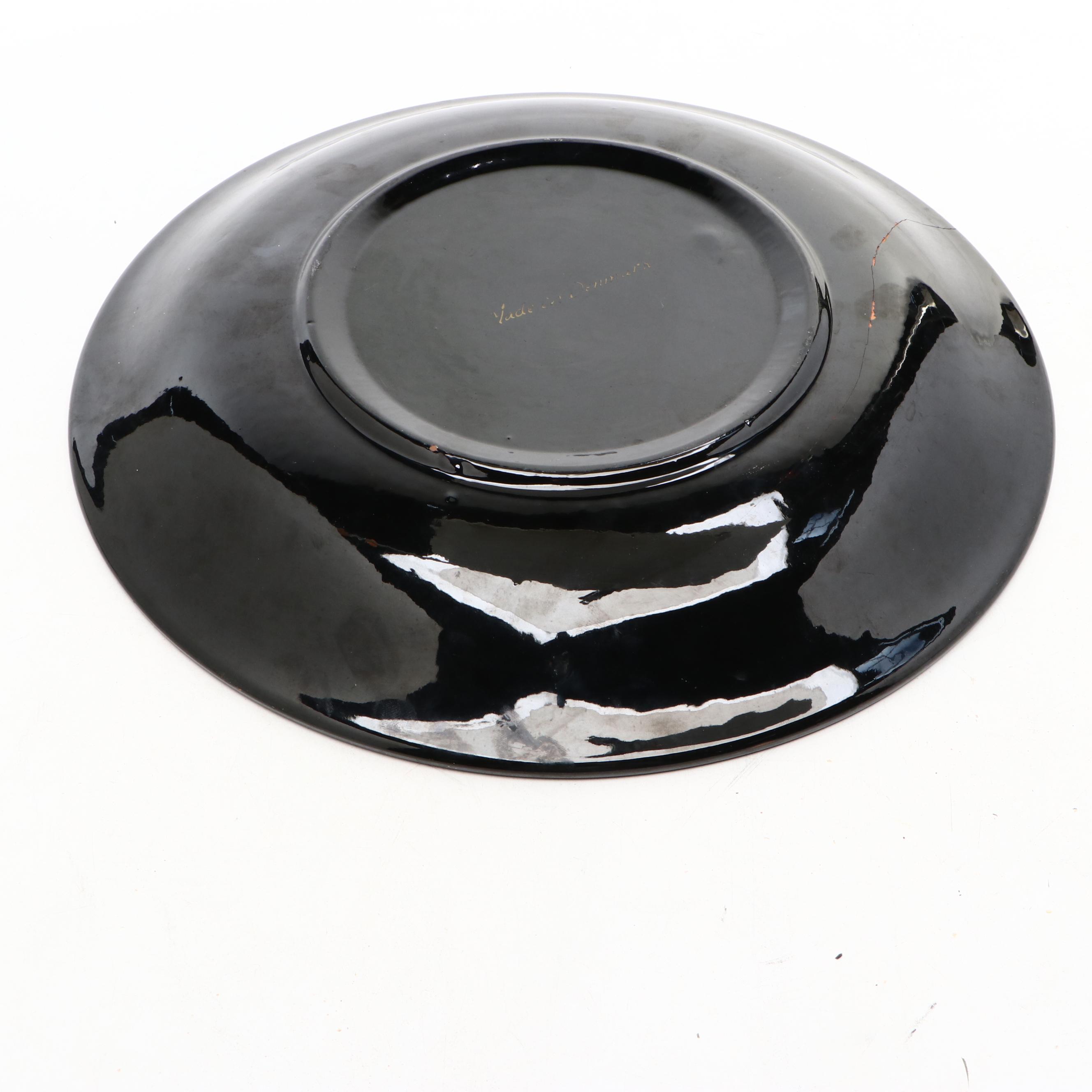 Danish Mosaic Ceramic Charger and Small Plate Set, Mid-20th Century