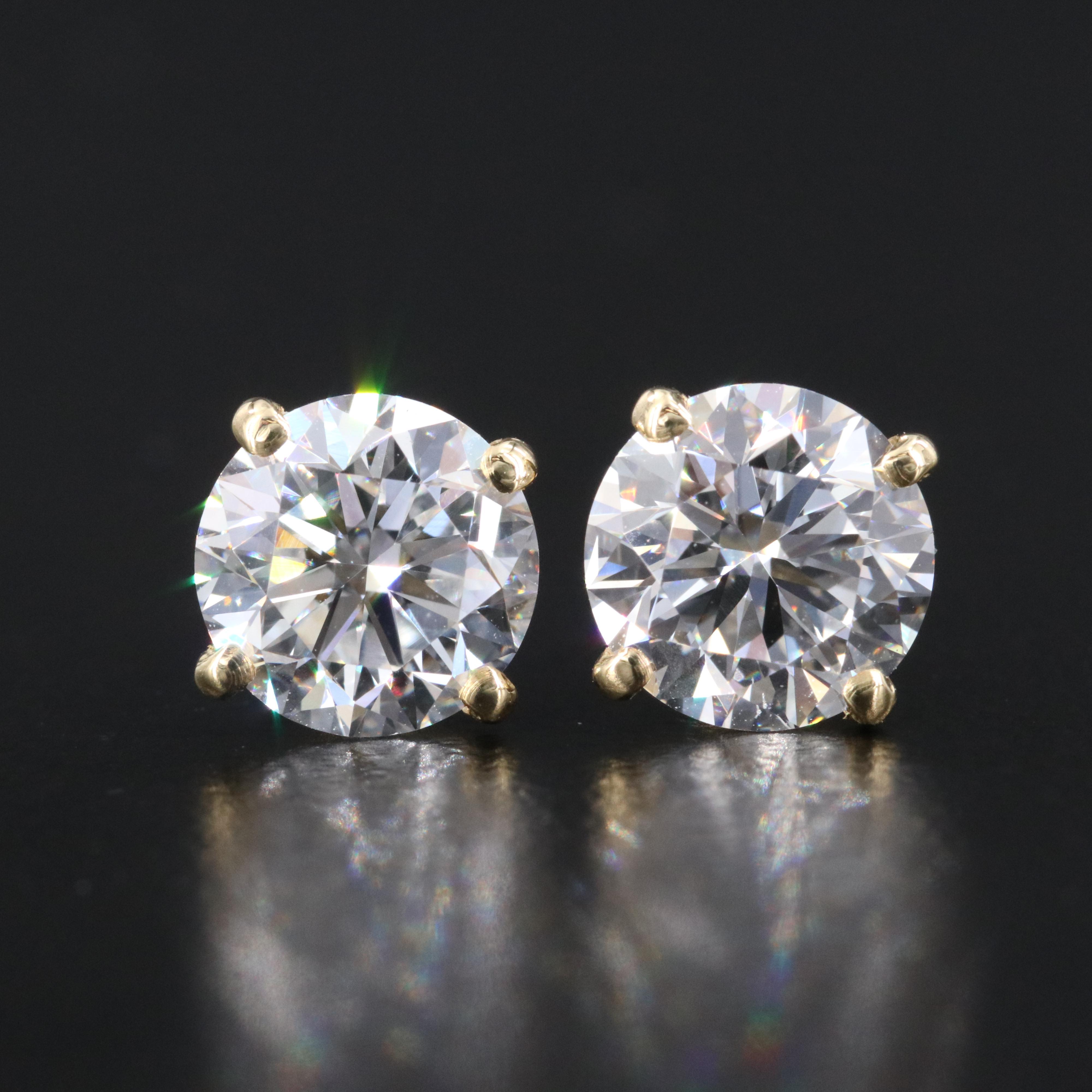14K and 18K 3.06 CTW Lab Grown Diamond Earrings with IGI Jewelry Report