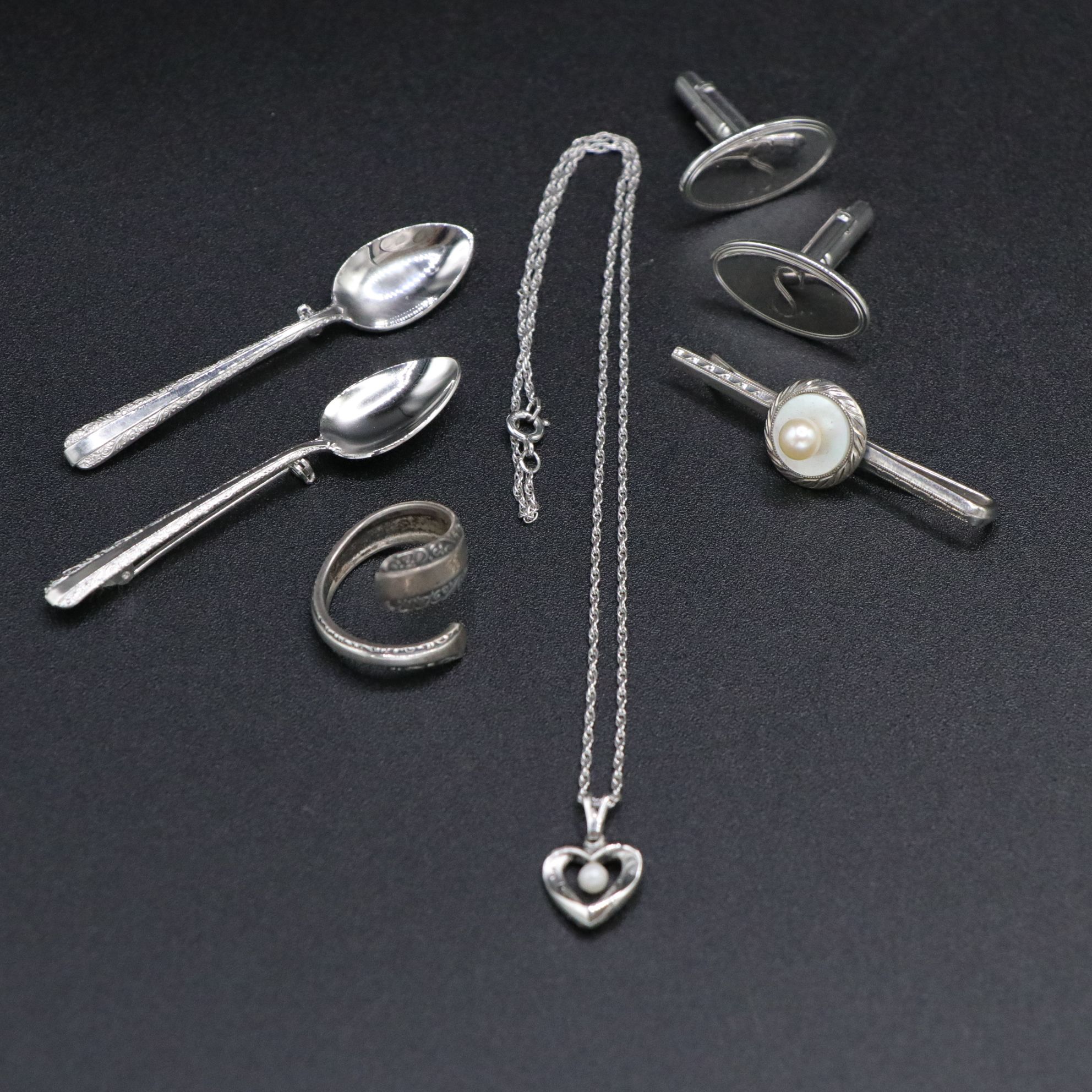 Sterling Silver Collection Features Towle "Candlelight" Ring and Spoon Pins