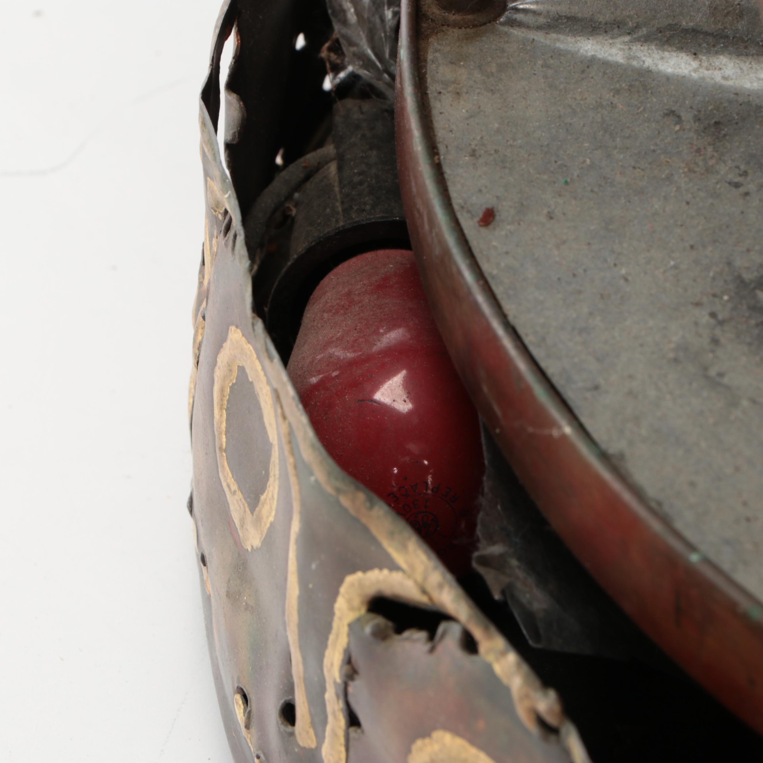 Brutalist Patinated Copper and Brass Electric Carousel Automaton