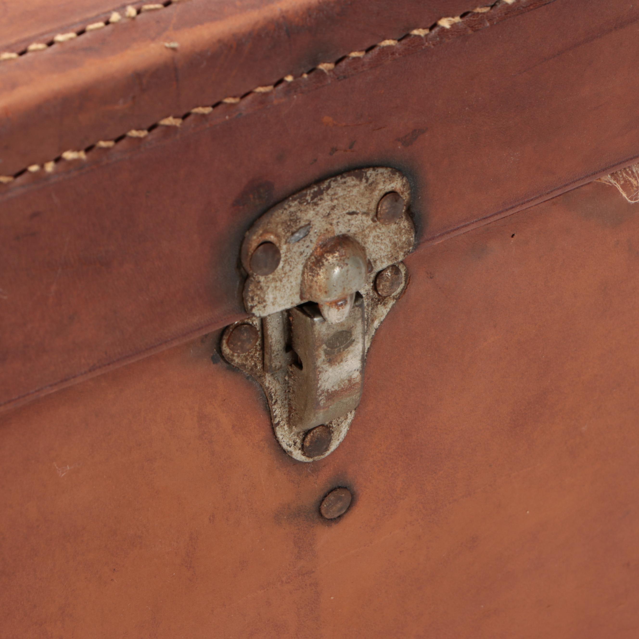 Leather Overnight Suitcase, Mid 20th Century