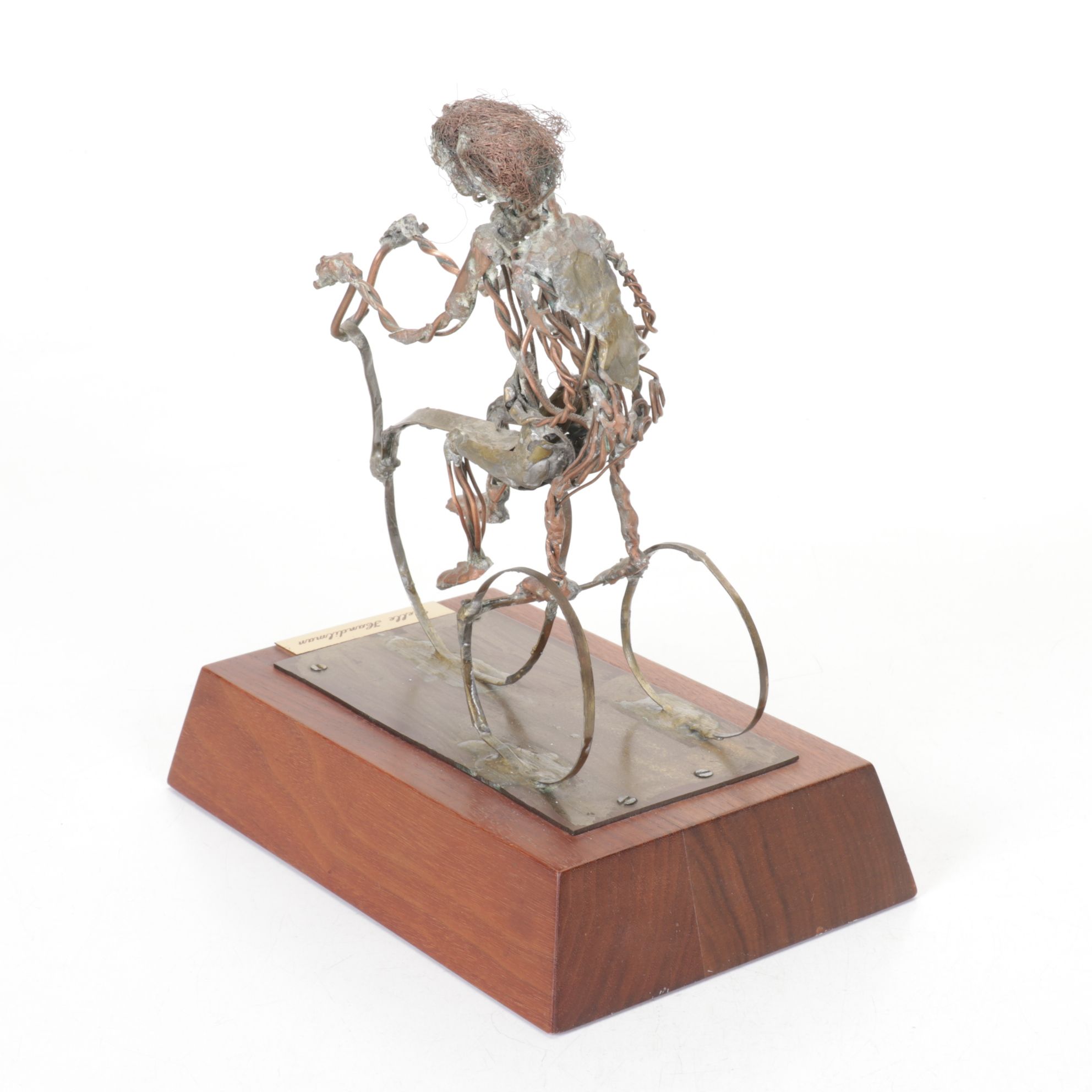 Belle Handilman Brutalist Sculpture of Couple on Tricycle