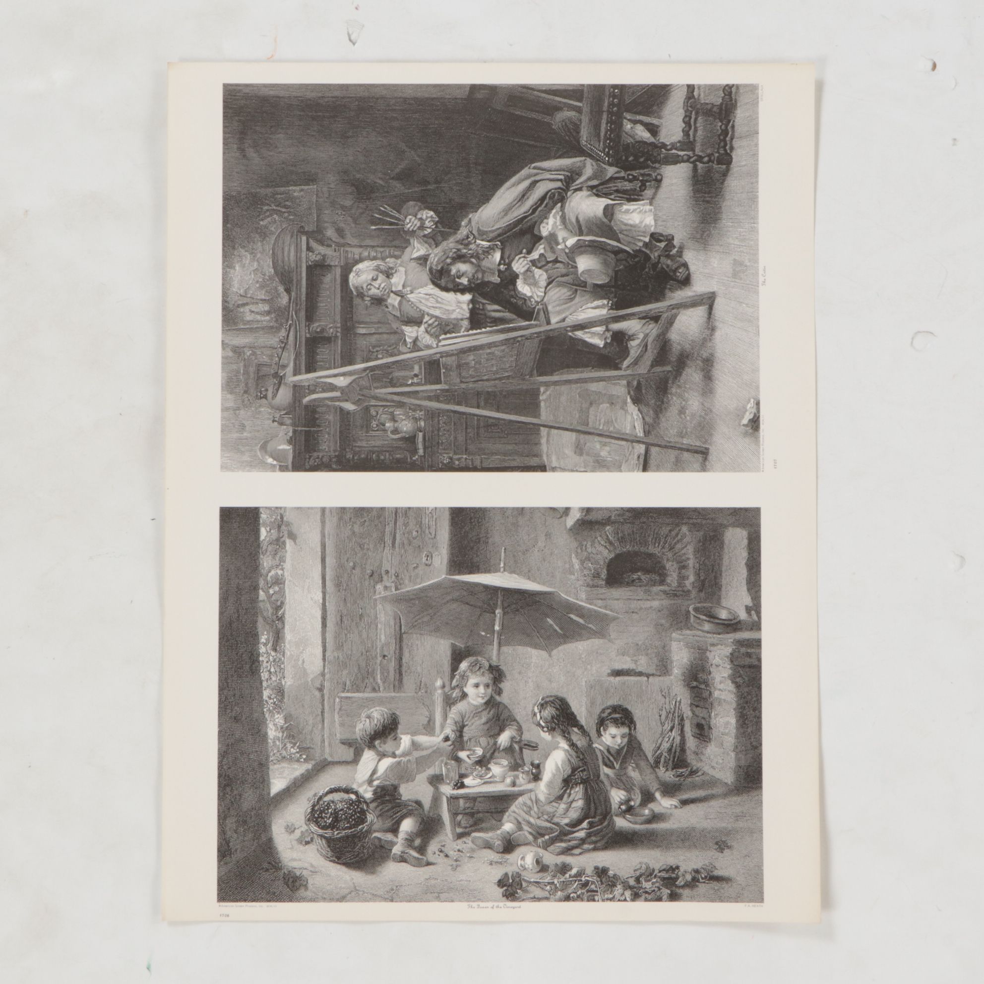 American Screen Process Uncut Lithograph Sheets with "The Astronomer", 1970