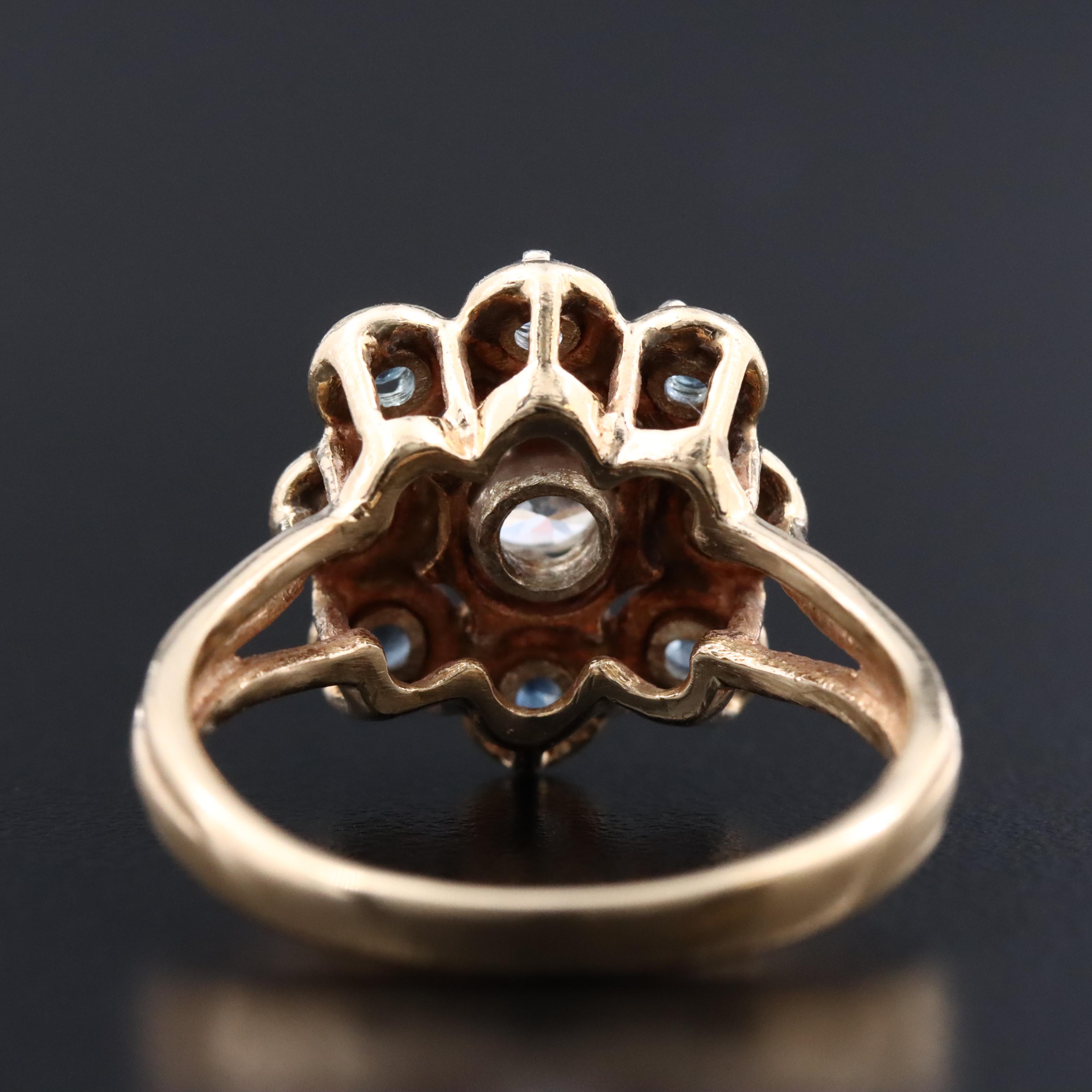 14K CZ and Sapphire Ring