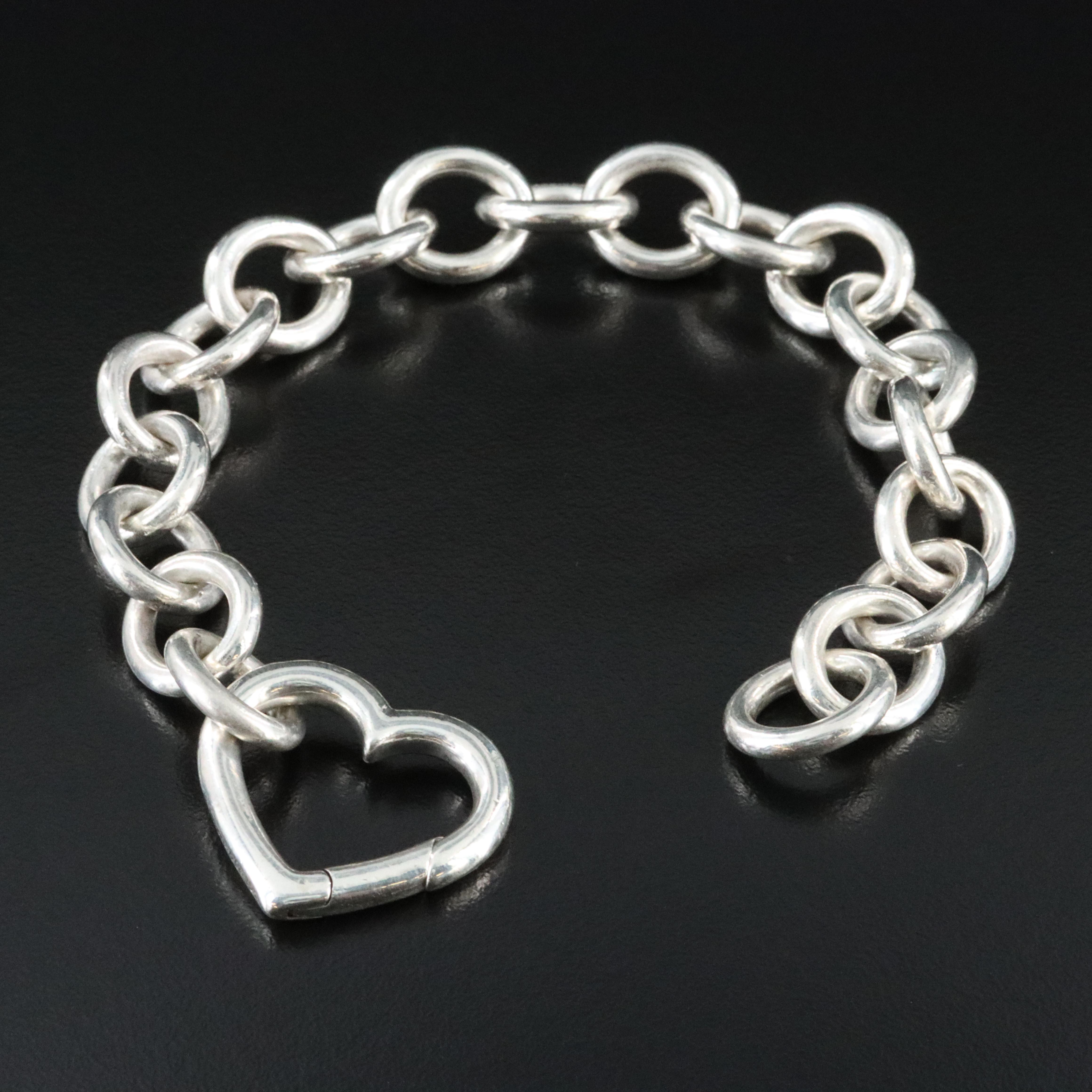 Tiffany & Co. Sterling Heart Clasp Bracelet