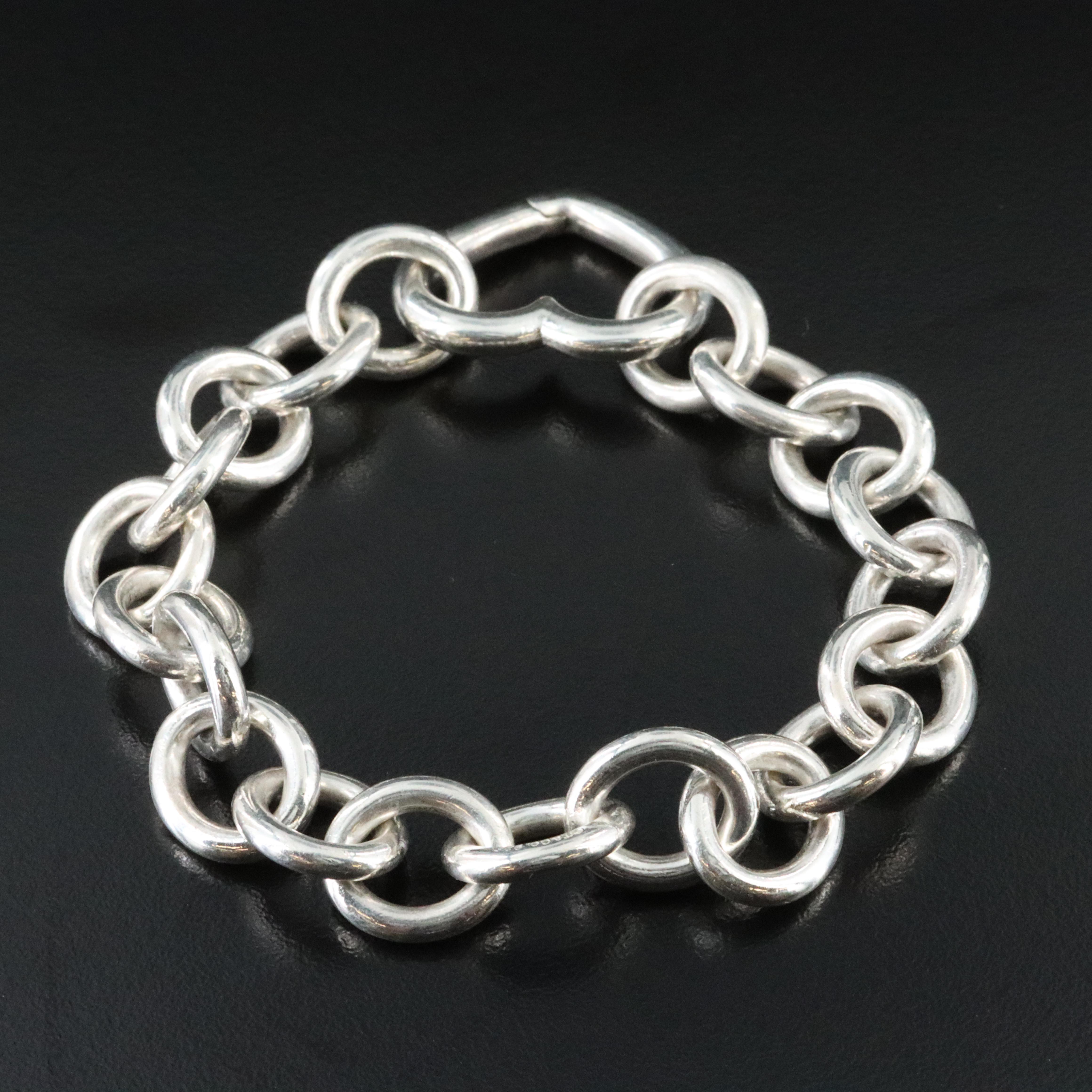 Tiffany & Co. Sterling Heart Clasp Bracelet