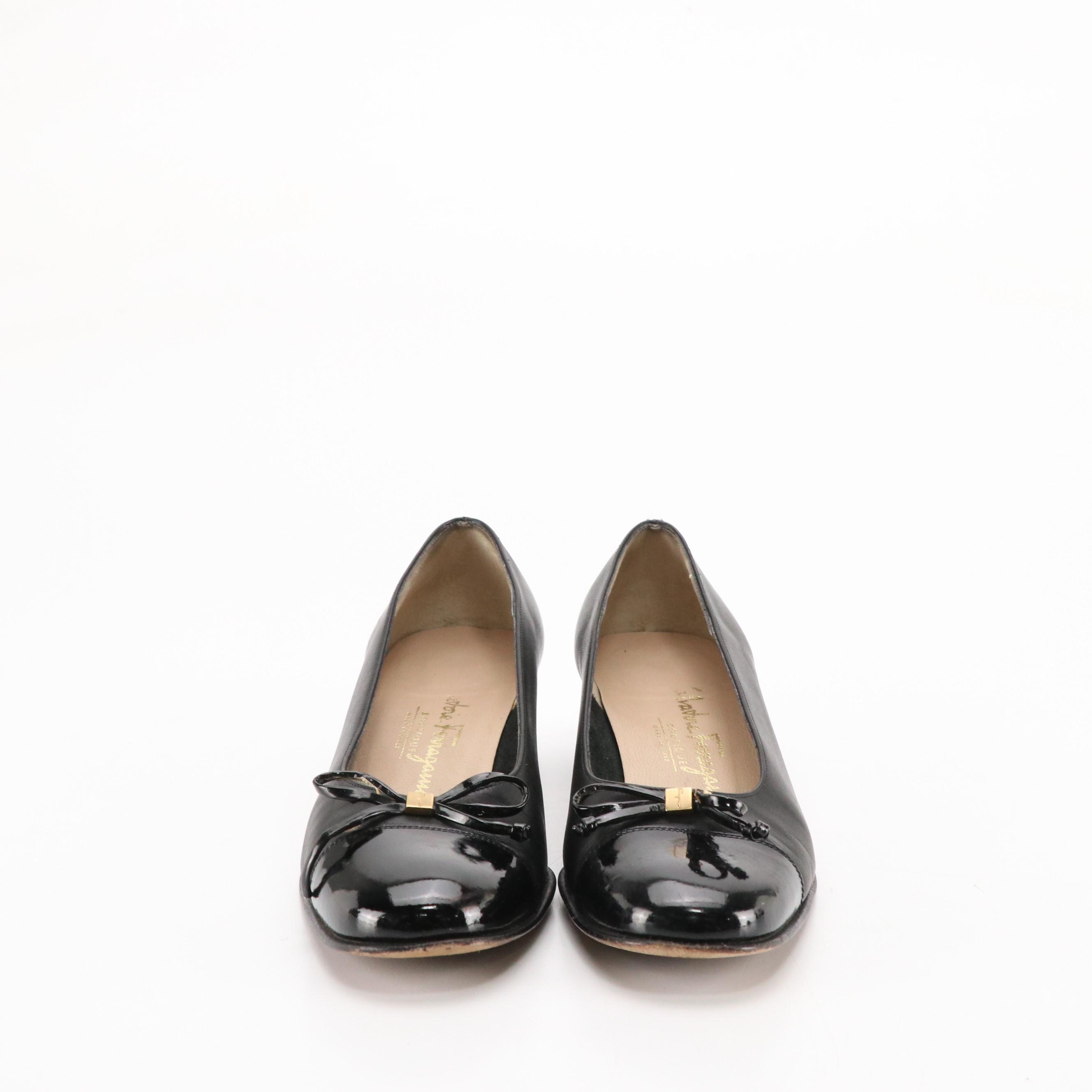 Salvatore Ferragamo Boutique Leather Bow Pumps & Bruno Magli Leather Slingbacks
