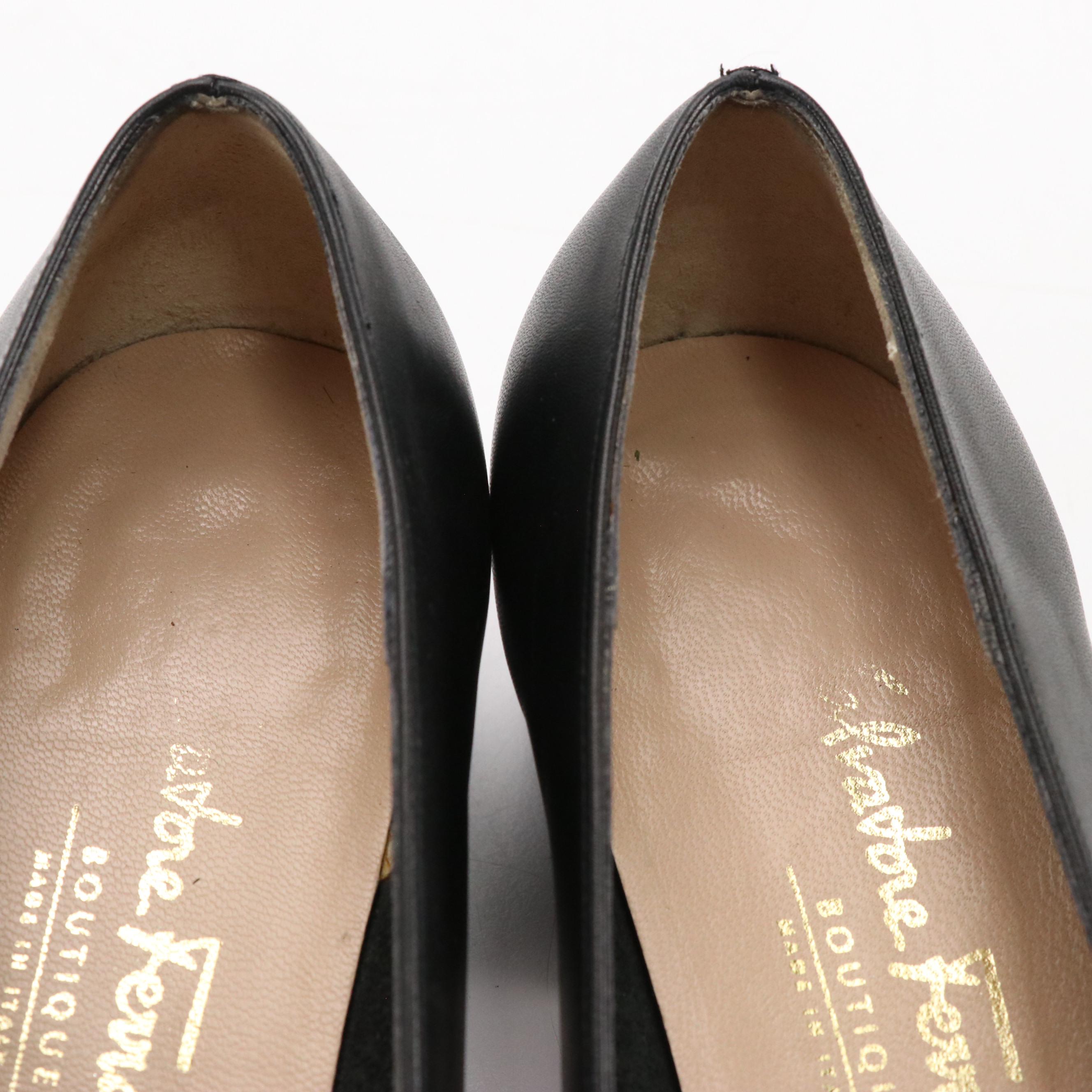 Salvatore Ferragamo Boutique Leather Bow Pumps & Bruno Magli Leather Slingbacks