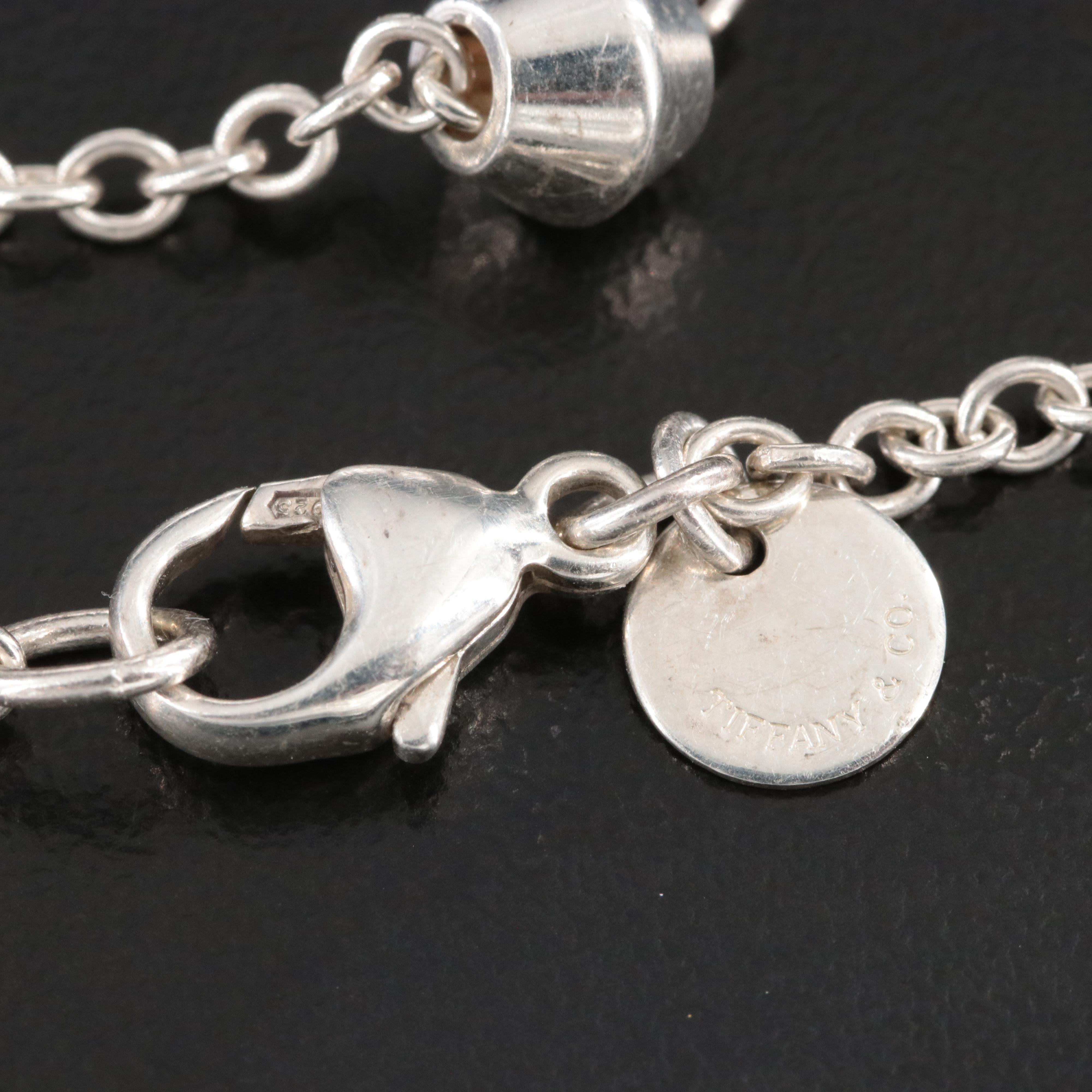 Tiffany & Co. Sterling Barrel Bead Station Necklace