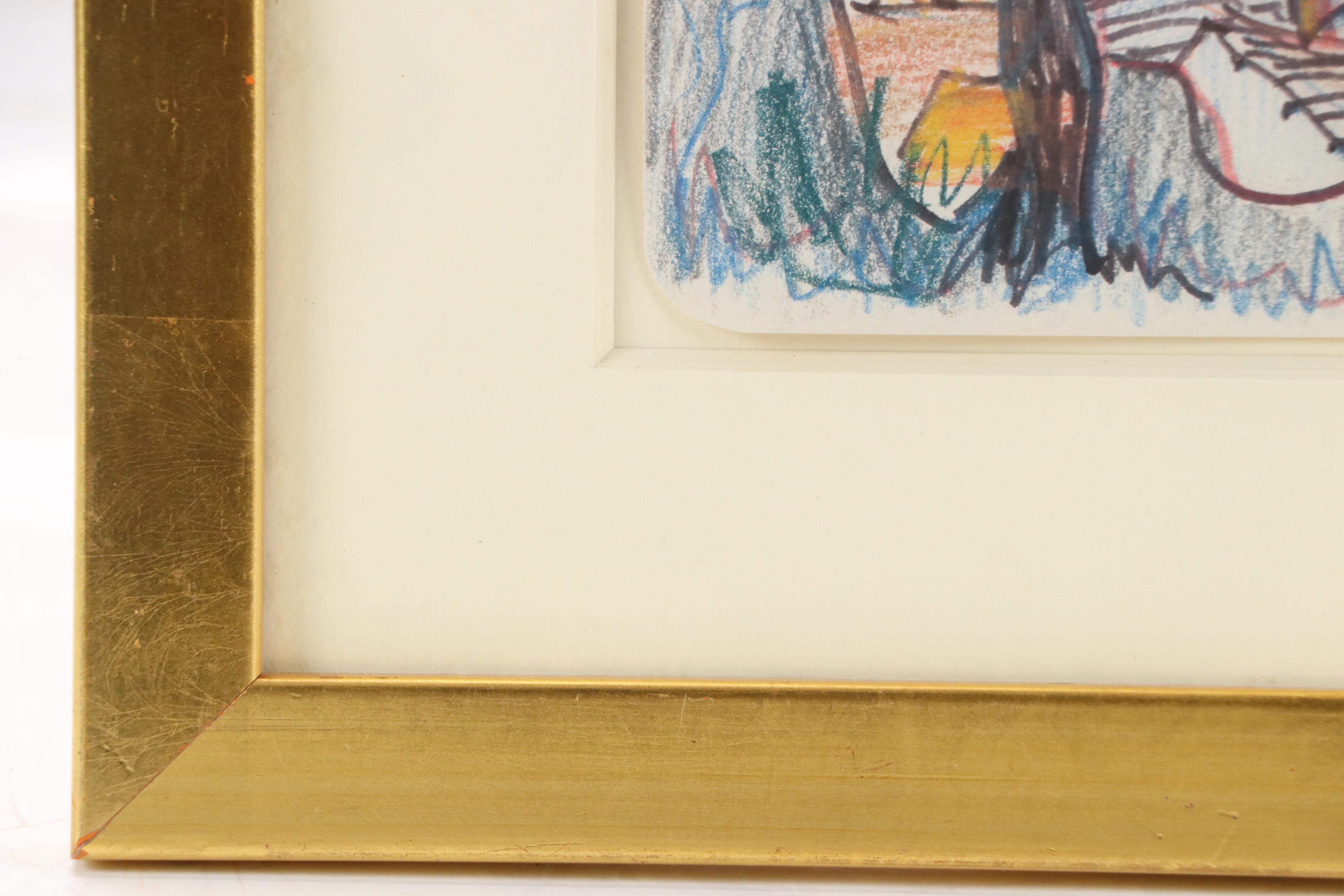 Polly Scribner Ames Mixed Media Drawing of Church with Trees, Circa 1935