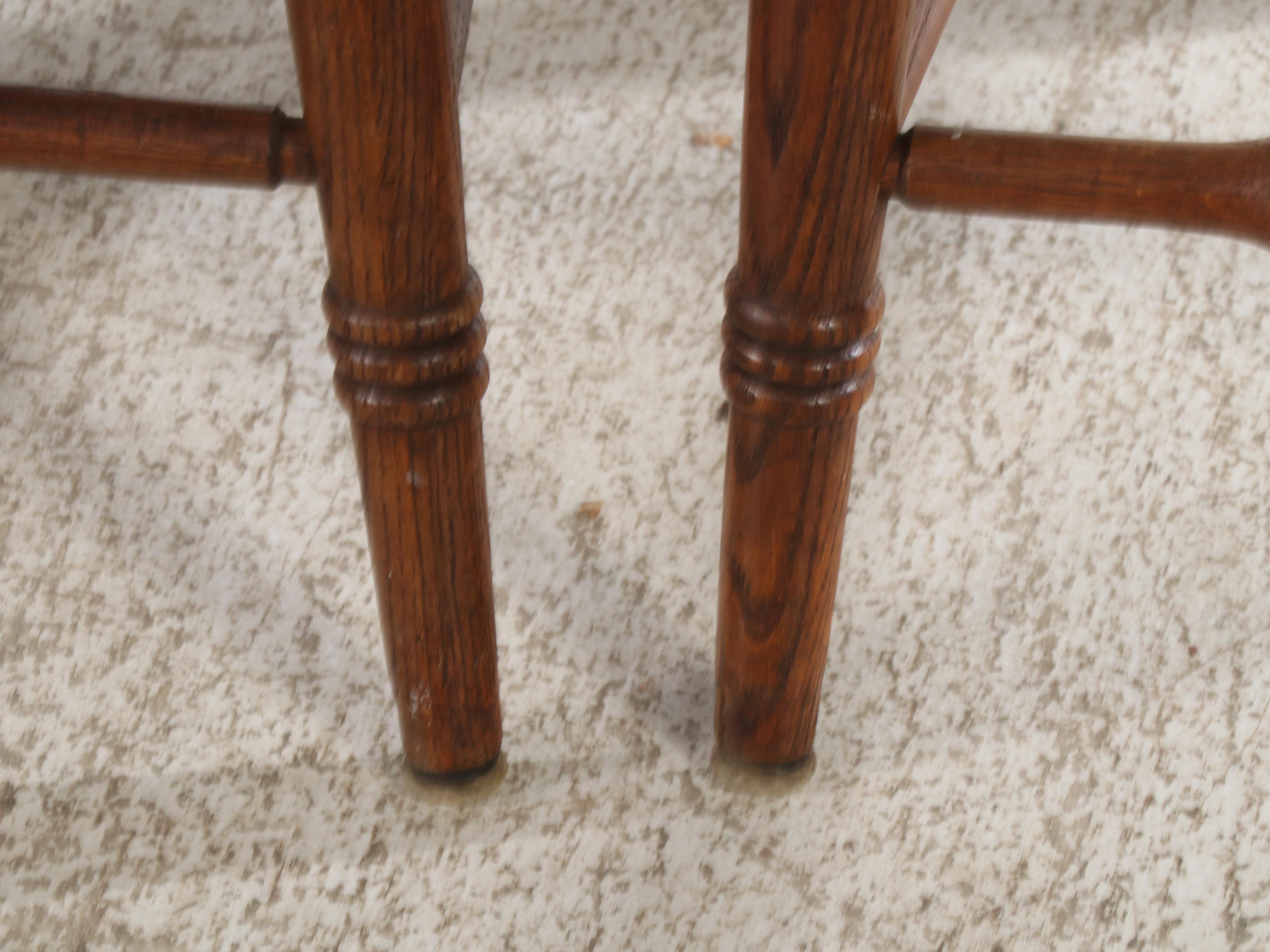 Four Buckstaff Oak Barrel-Back Pub Chairs, Mid 20th Century