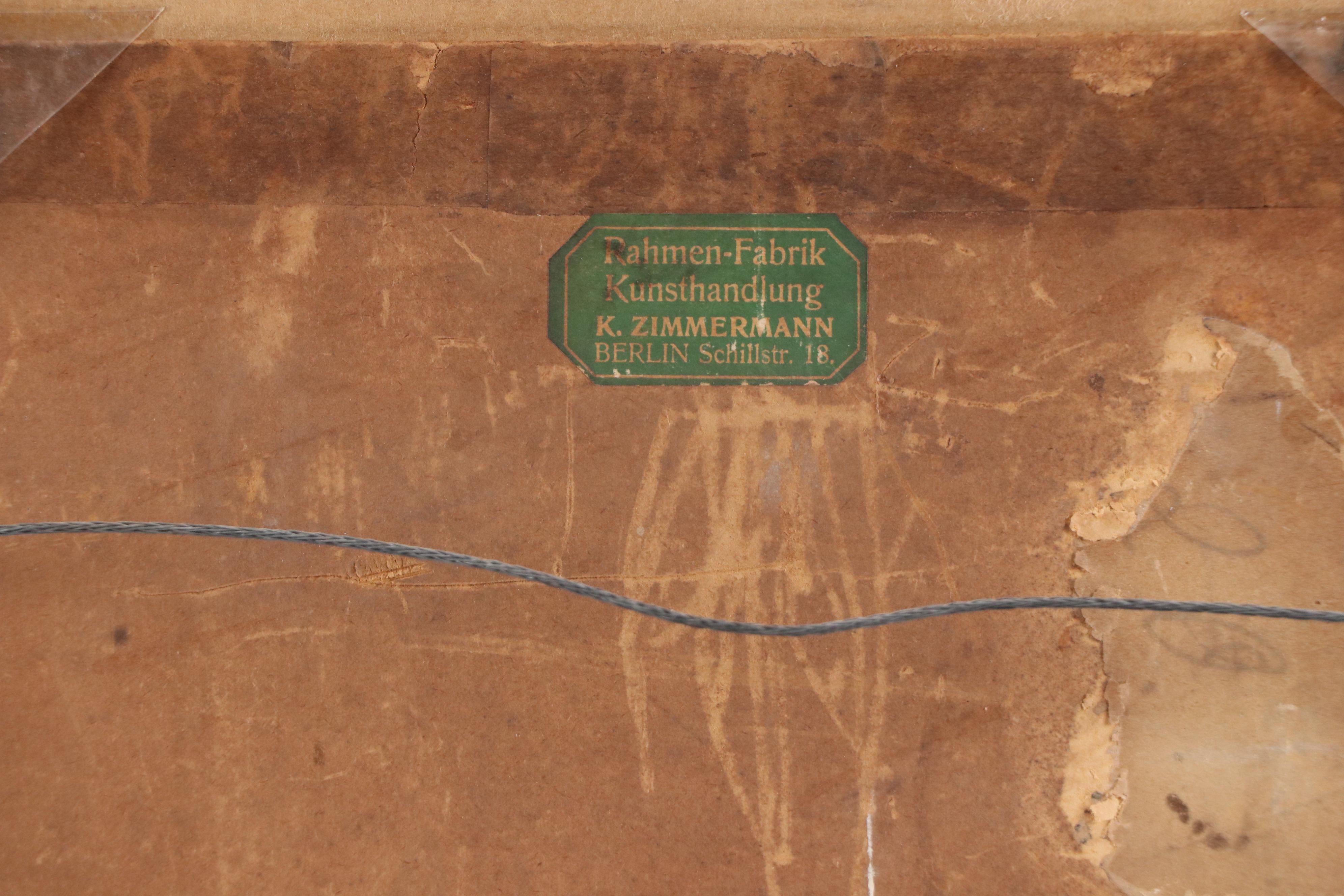 Lucien Jacques Landscape Graphite Drawing of Tree Foliage, 1906