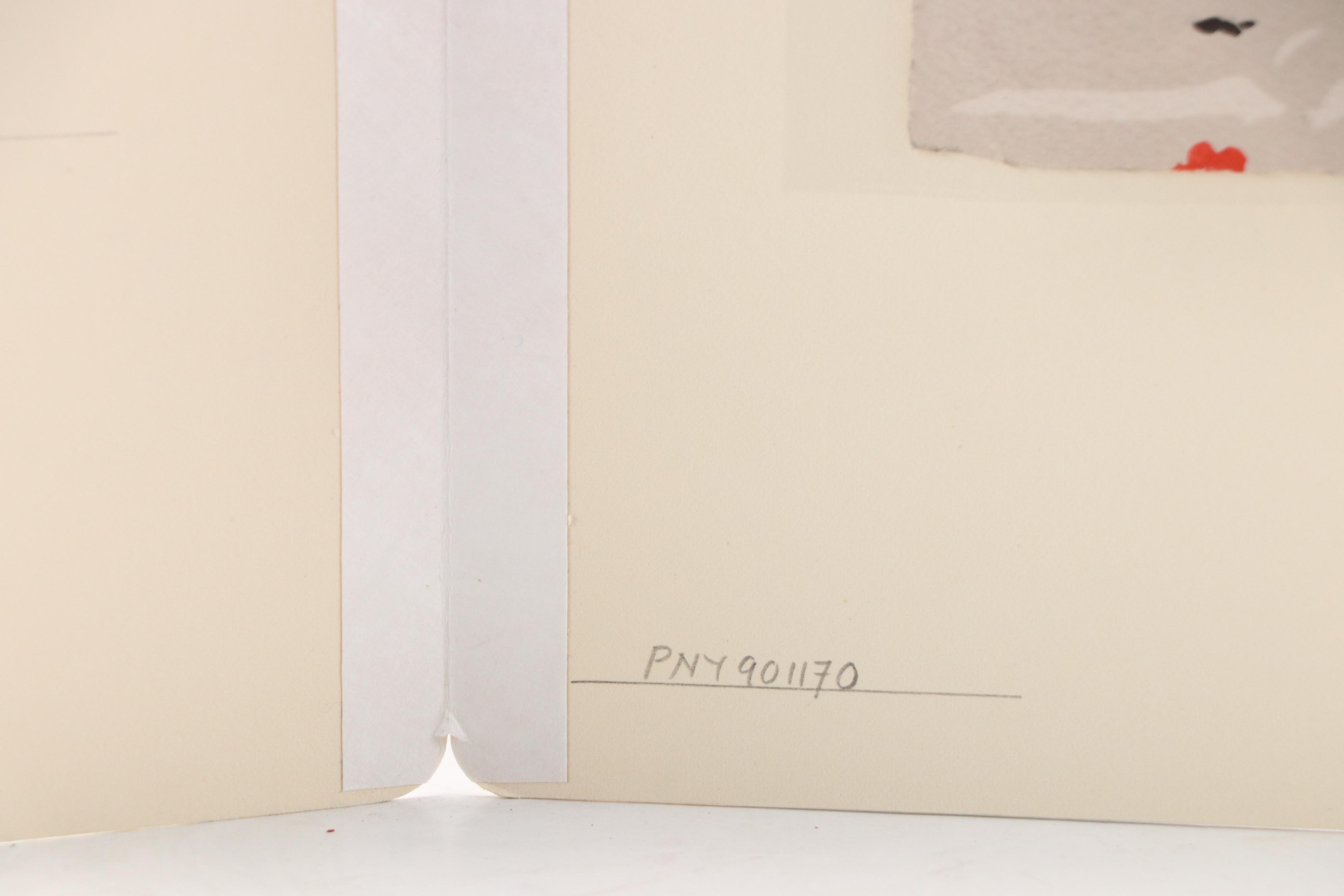 Arthur Litt Floral Gouache Painting "Dessins Industriels," Mid-20th Century