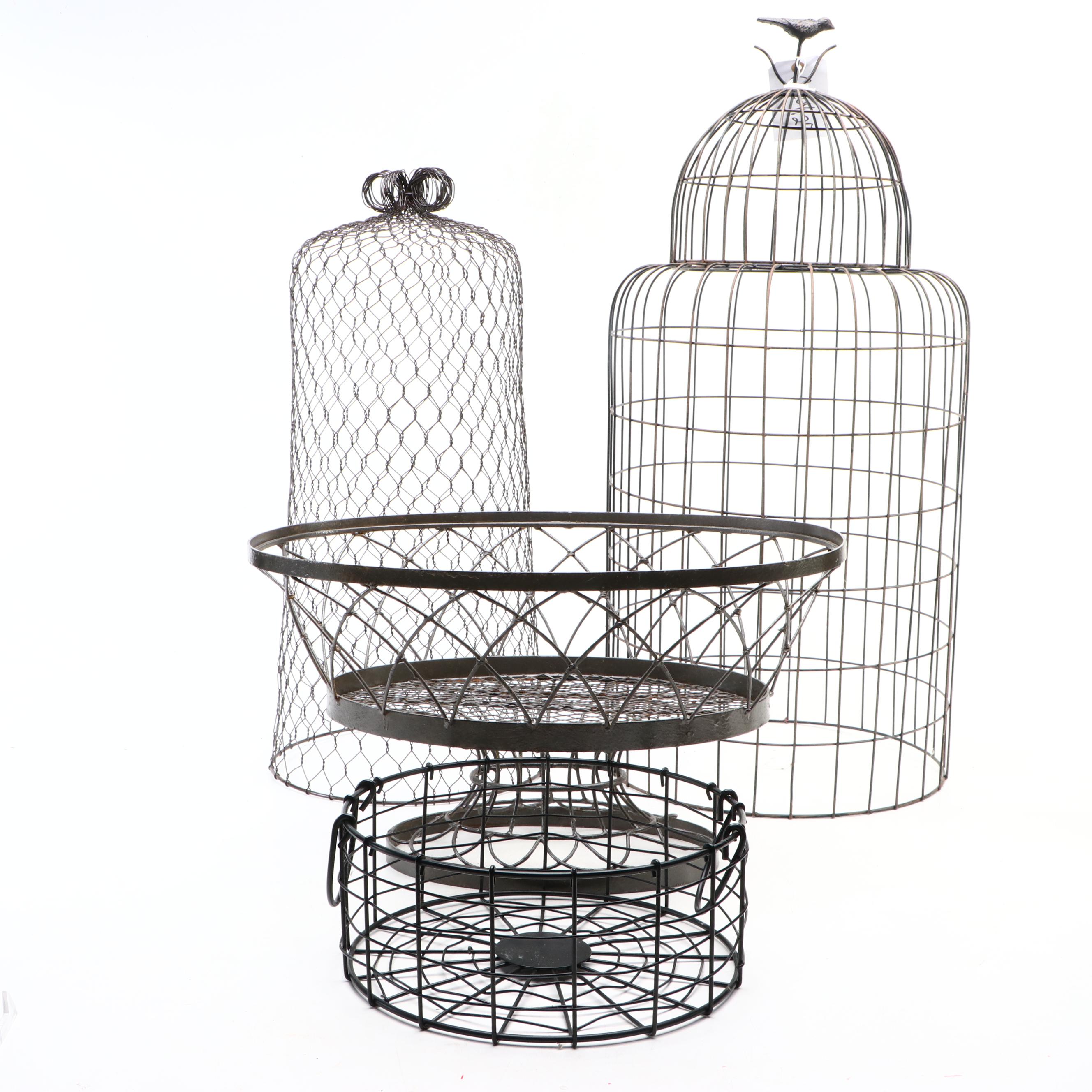 Large Metal Wire Cloches, Fruit Basket and More