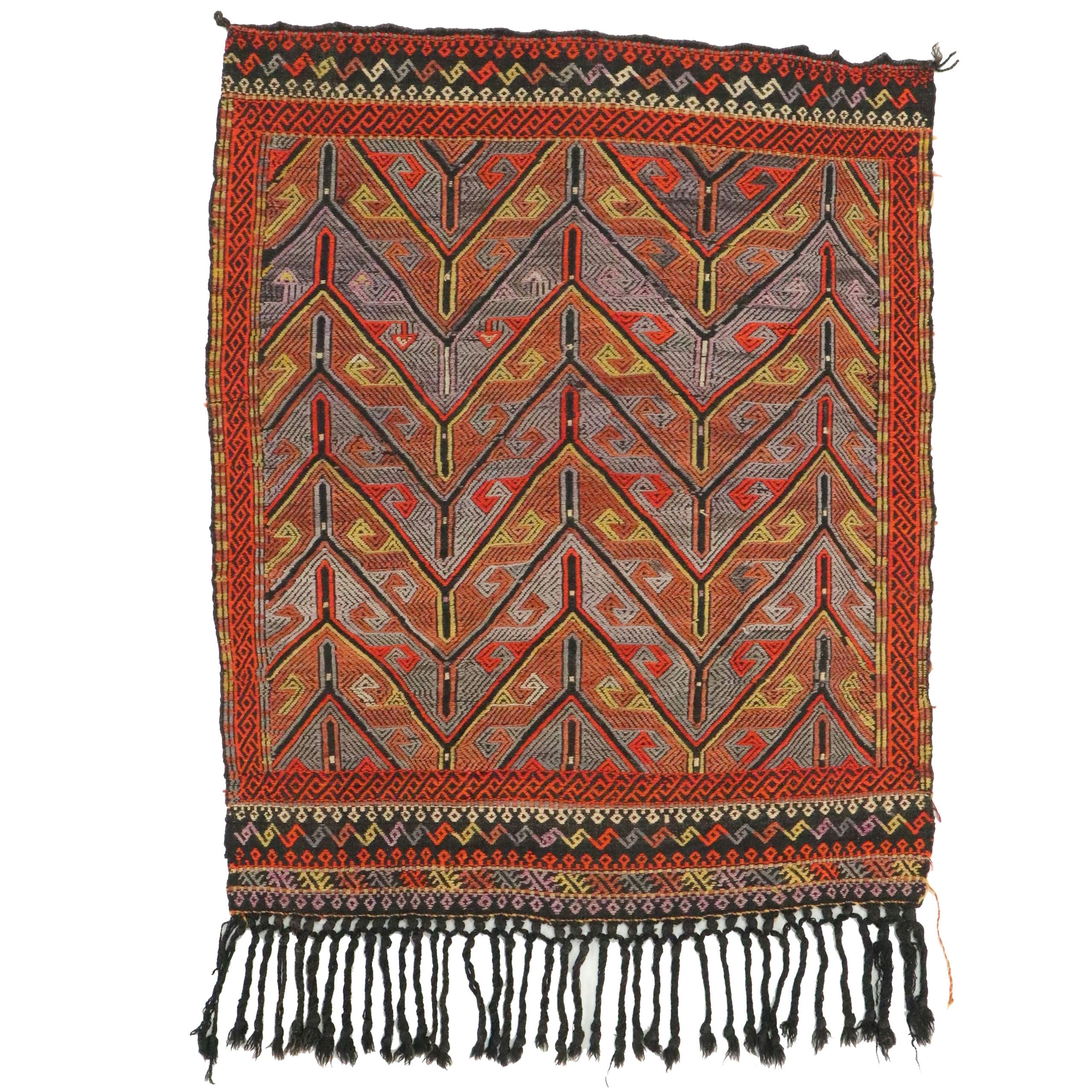 Hand-Woven Turkish Mut Cicim Wedding Dowry Textile Panel