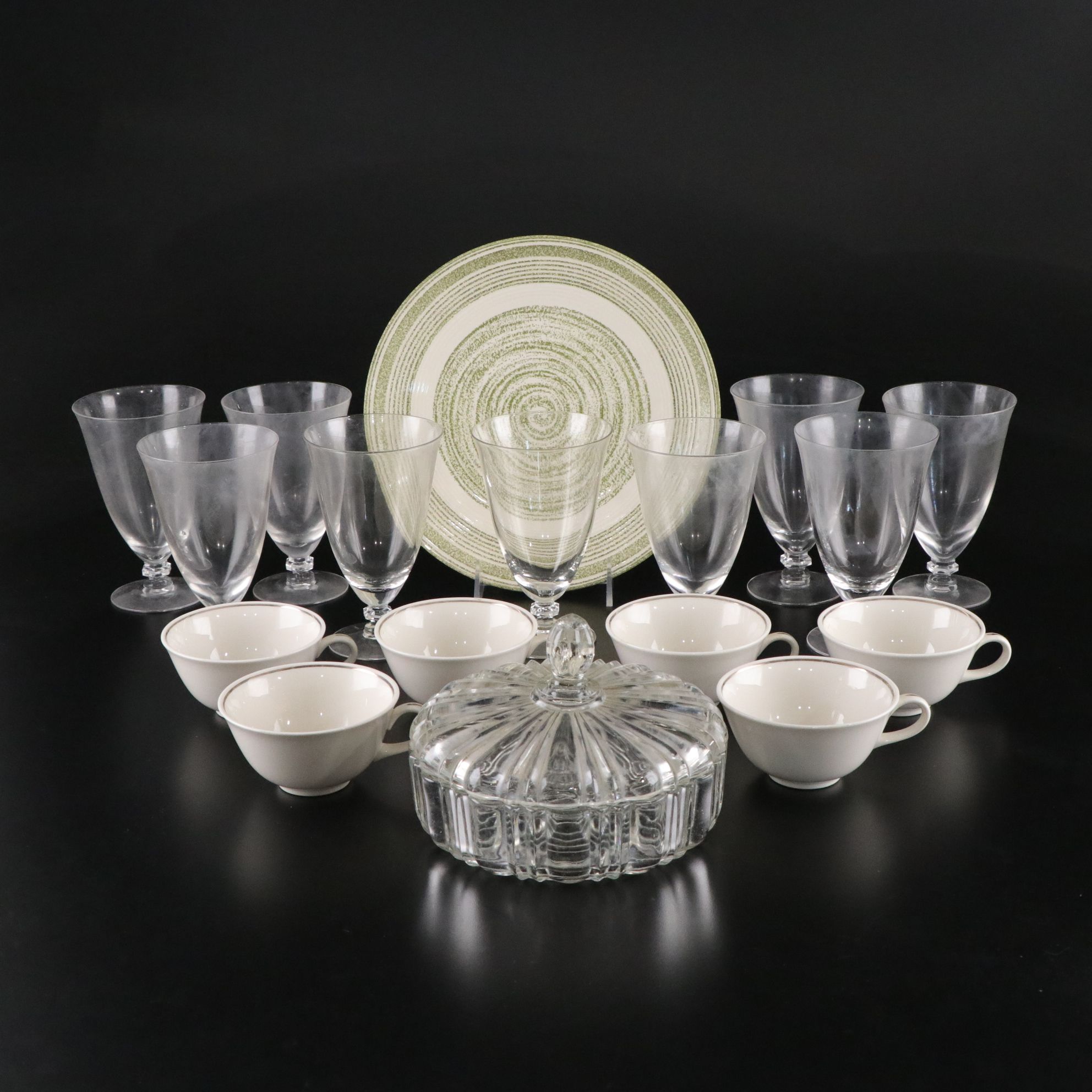 Glass Goblets, Candy Dish with Flat Cups & More