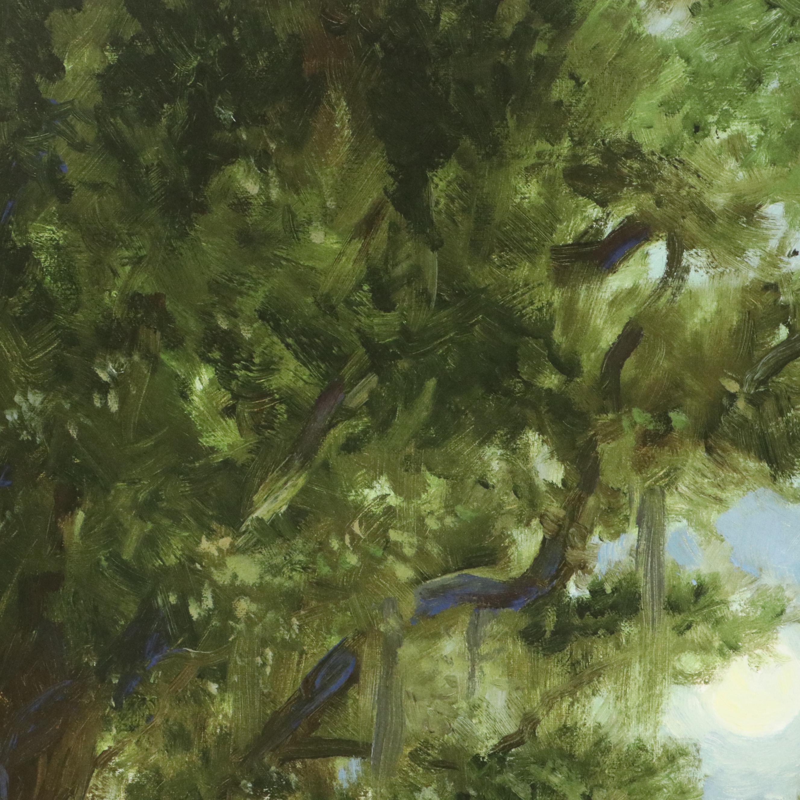 Ray Ellis Landscape Offset Lithograph "Moonlit River," 2012