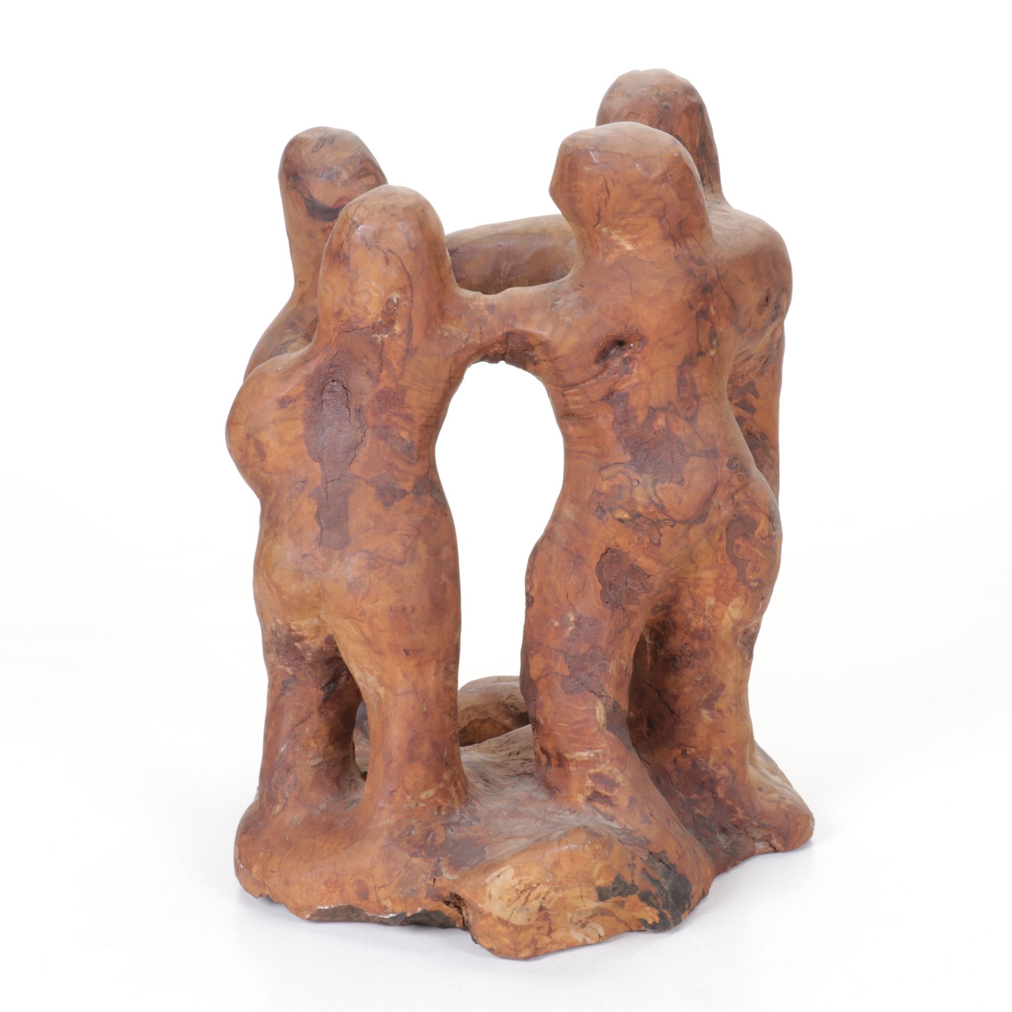 Uri Roth Abstract Burl Wood Sculpture, Mid-20th Century