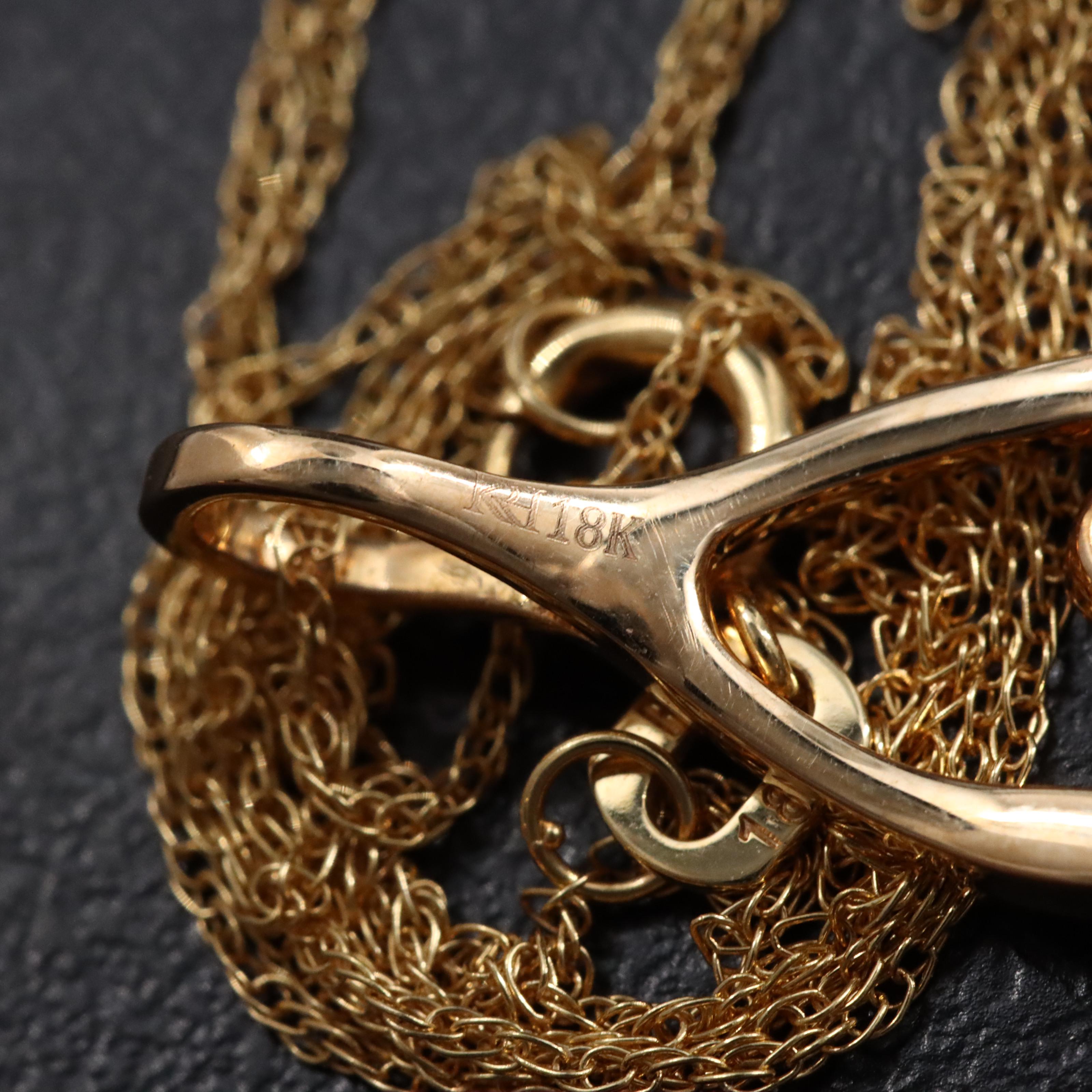 18K Tanzanite Wishbone Pendant Necklace