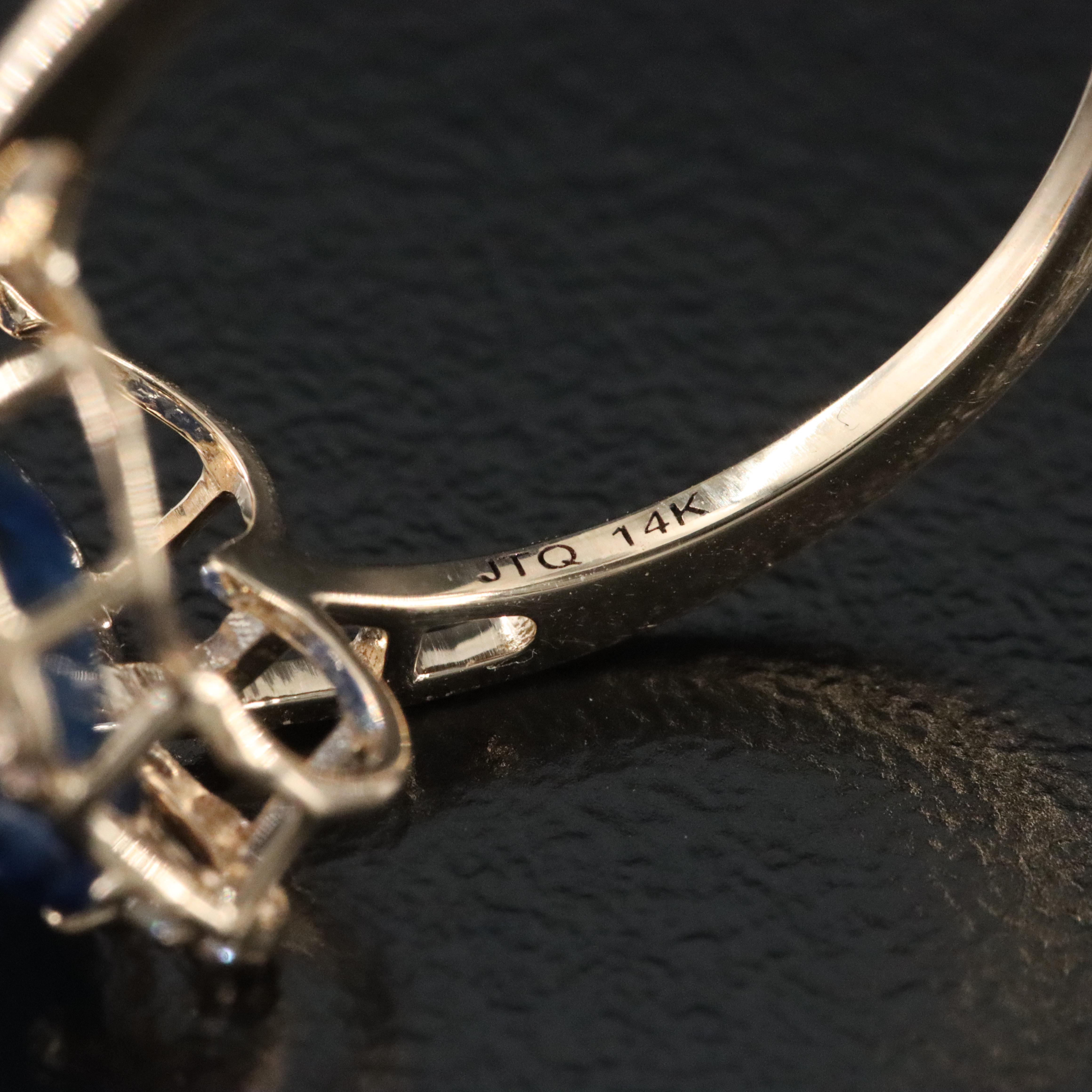 14K 3.19 CT Sapphire and White Sapphire Ring